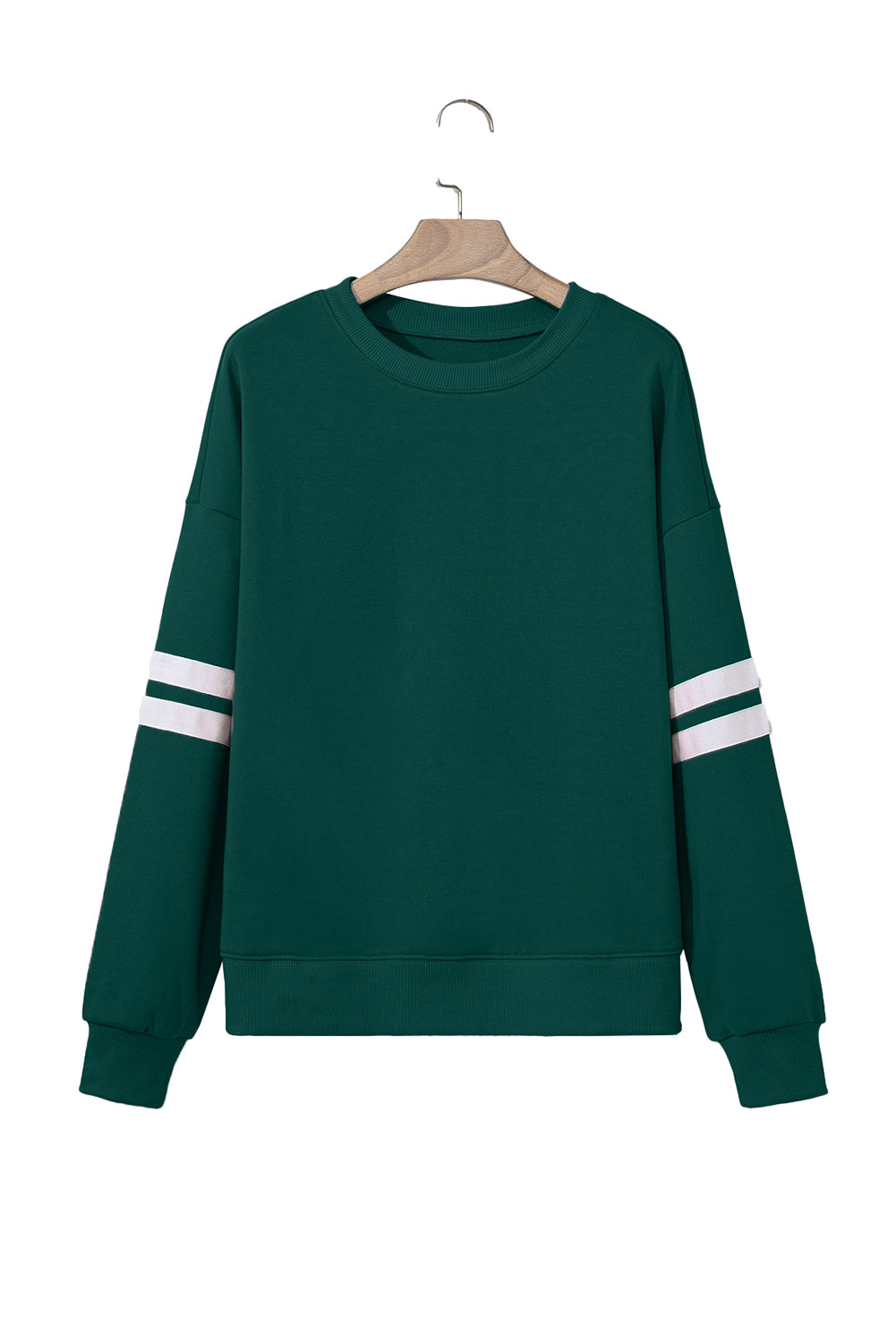 Orange Preppy Striped Sleeve Loose Sweatshirt