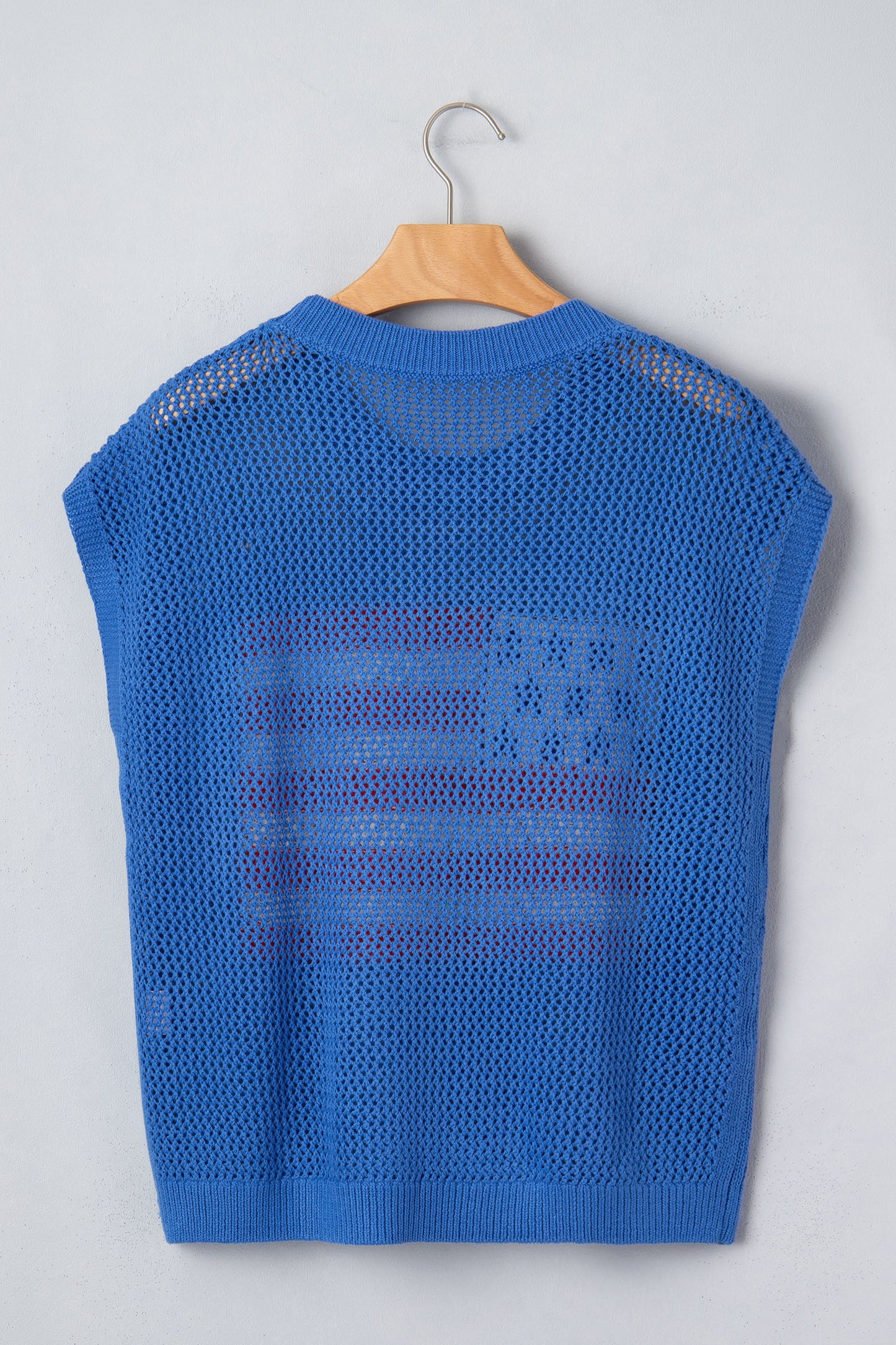 Fiery Red Flag Graphic Short Sleeve Sweater Top