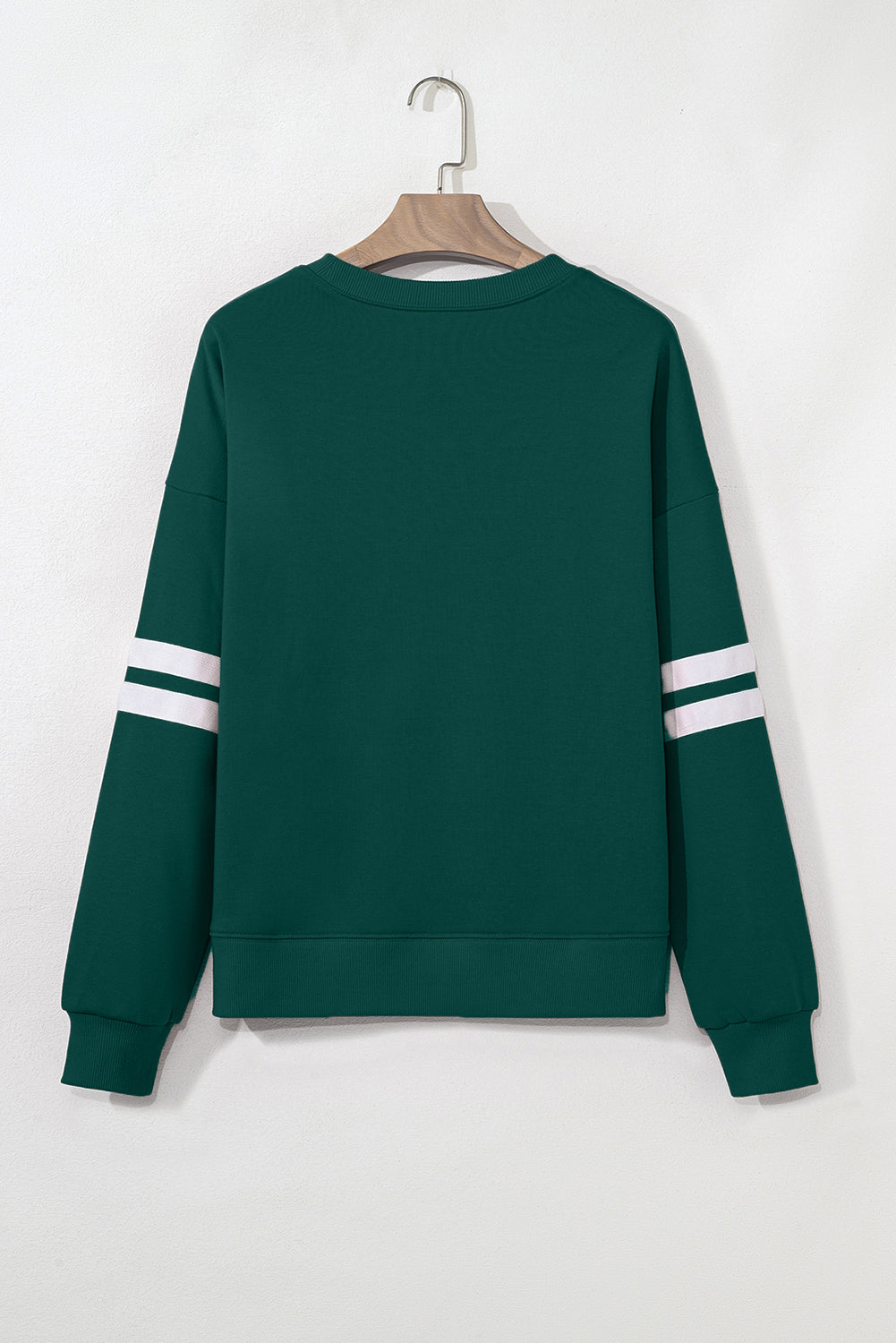 Orange Preppy Striped Sleeve Loose Sweatshirt