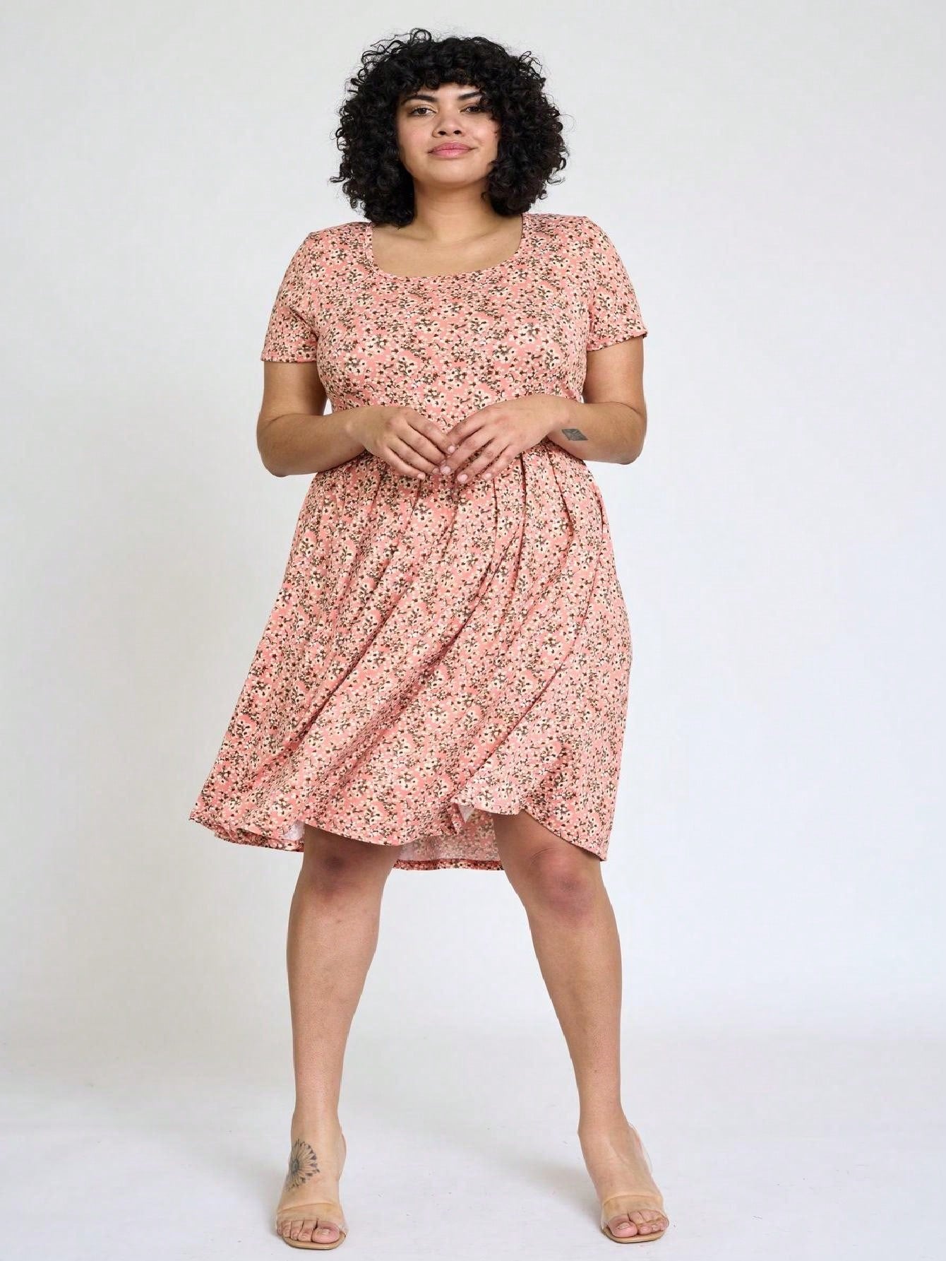 Chevron Stripe Paisley Oriental Floral Southern Style Gathered Pleated Swing Dress | S-3X