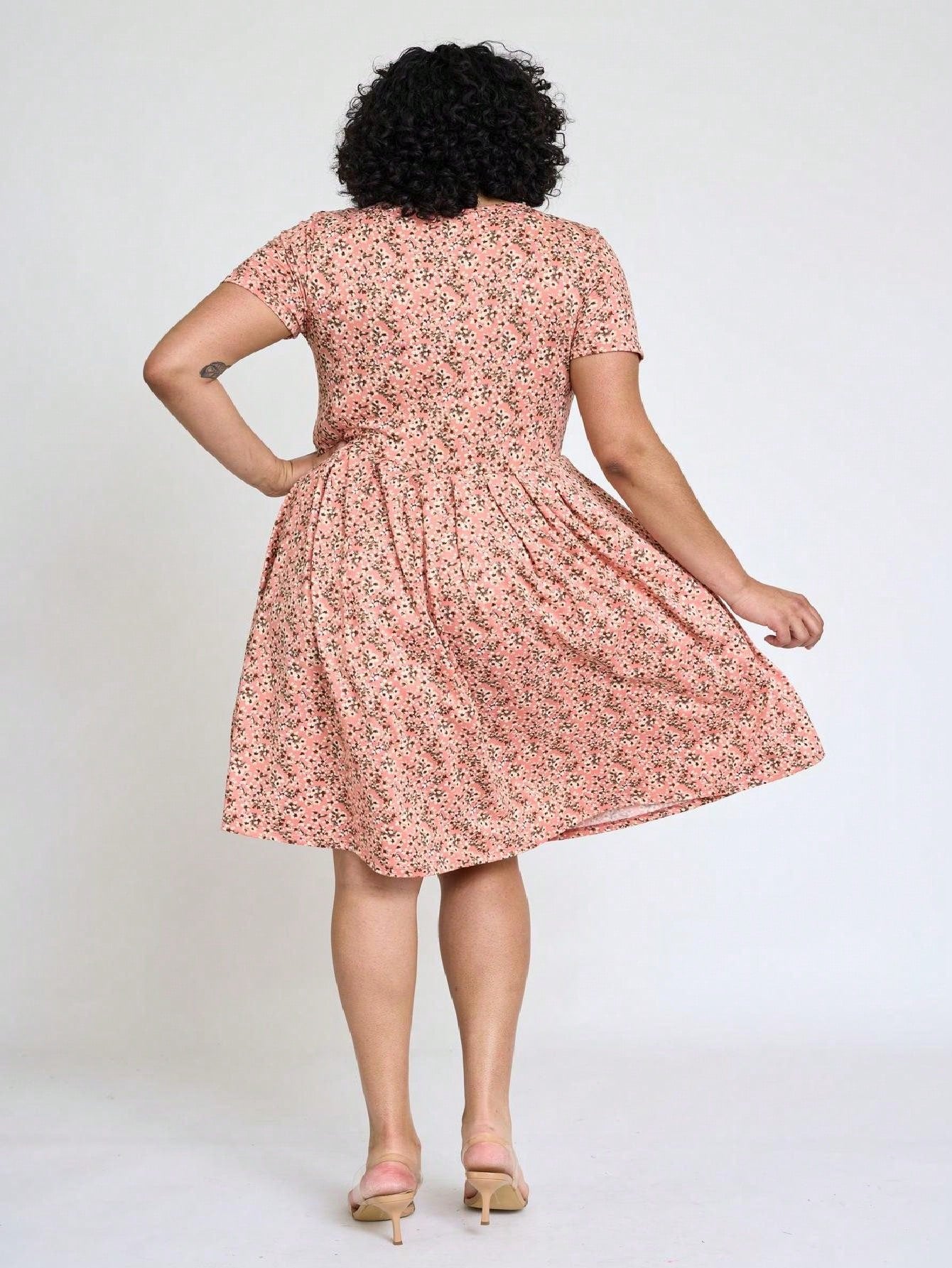 Chevron Stripe Paisley Oriental Floral Southern Style Gathered Pleated Swing Dress | S-3X