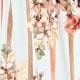 Vintage Boho Summer Fall Pink Floral Stripe Shift Swing Notch Neck Rolled Up Sleeve Southern Dress | Small-3 XL Plus