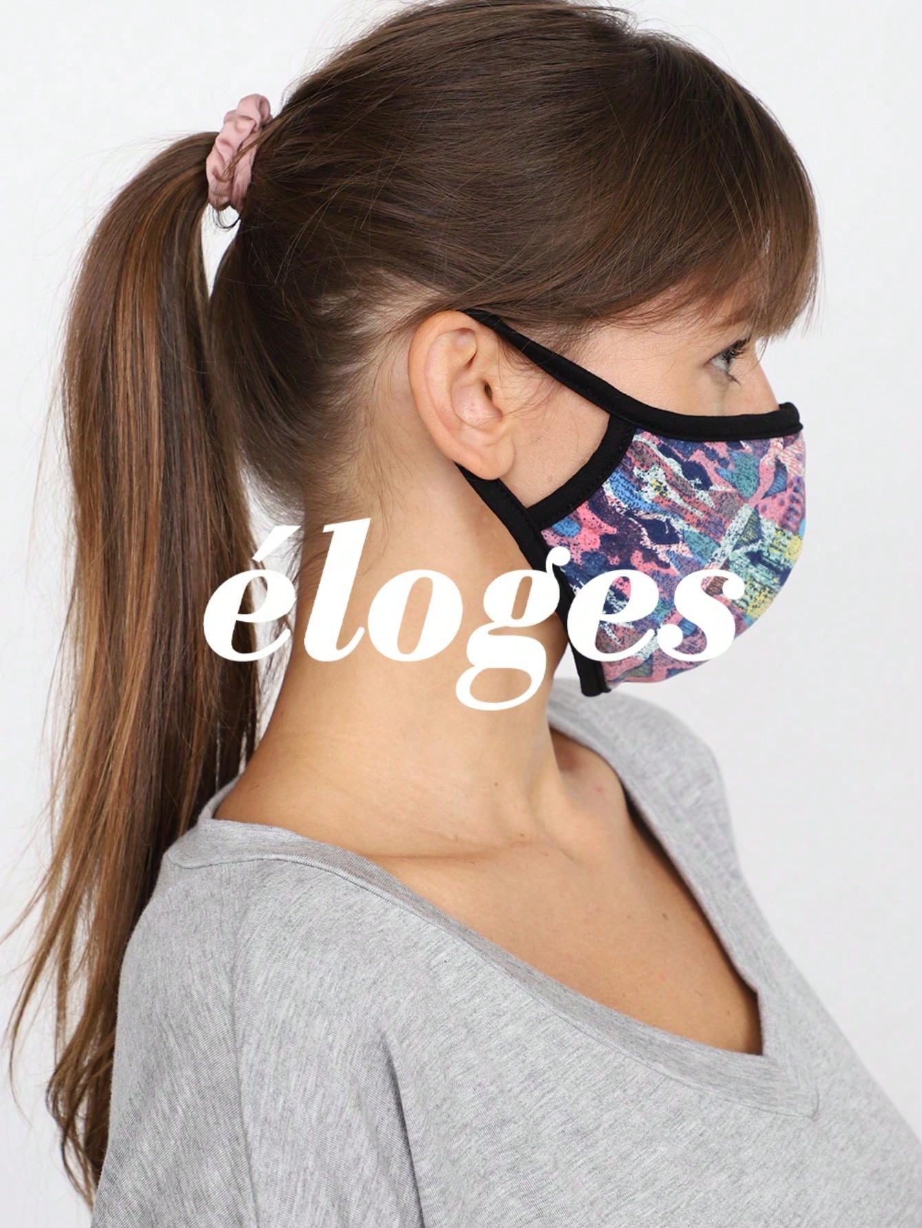 Made In The USA Cotton Lined Reusable Face Mask With Black Floral Polka Dot Plaid Gingham Solid Black