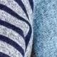 Boho Retro Knit Stripe Raglan Quarter Bishop Balloon Sleeve Stripe Color Fall Top