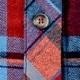Boho Retro Button Up Vintage 90's Cotton Red Blue Plaid Print Drop Sleeve Loose Shirt Shacket