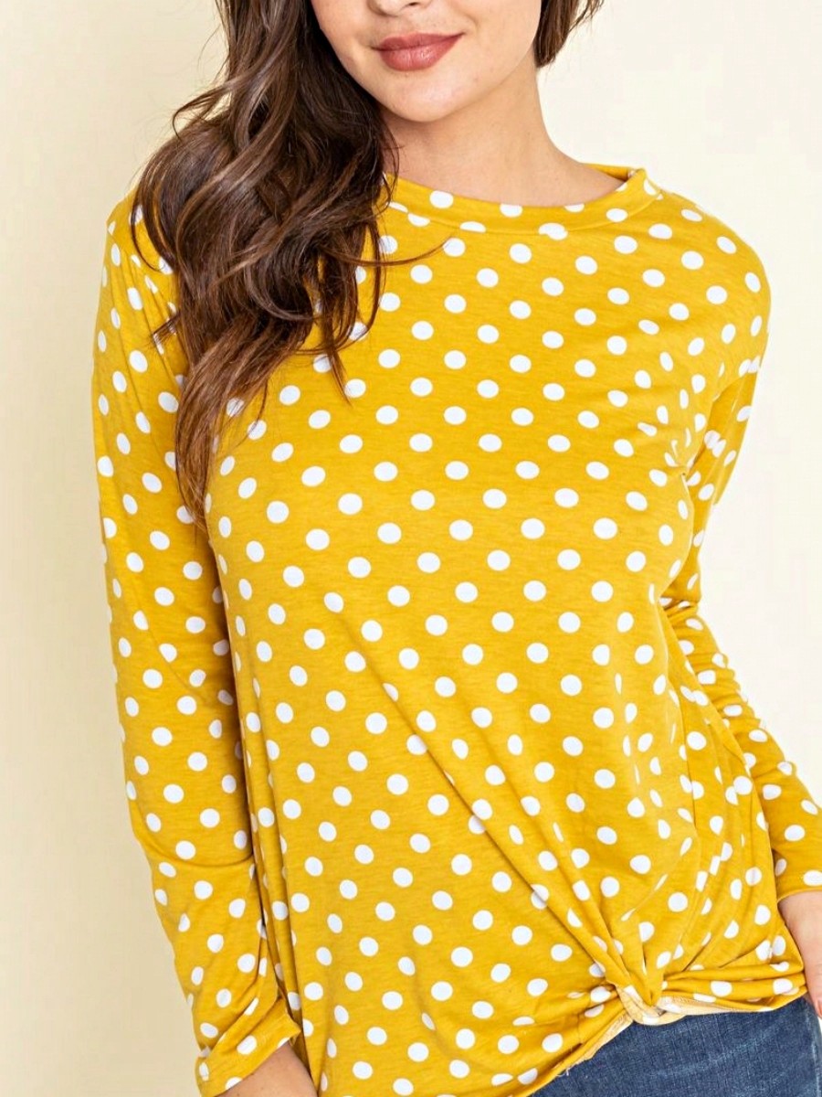 Boho Retro Knot Twisted Front Floral Polka Dot Top Blouse Shirt