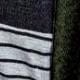 Boho Retro 90's Vintage V Stitch  Stripe Knit Contrast Binding Brushed Soft Stripe Raglan Sleeve Tunic Top Pullover