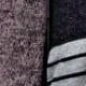 Boho Retro 90's Vintage V Stitch  Stripe Knit Contrast Binding Brushed Soft Stripe Raglan Sleeve Tunic Top Pullover