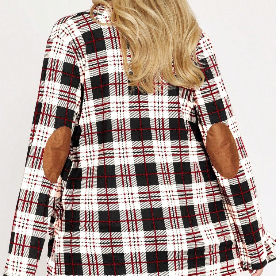 Boho Vintage 90's Plaid Stripe Tie Dye  Elbow Patch 60's Classic Slouch Cardigan With Pocket