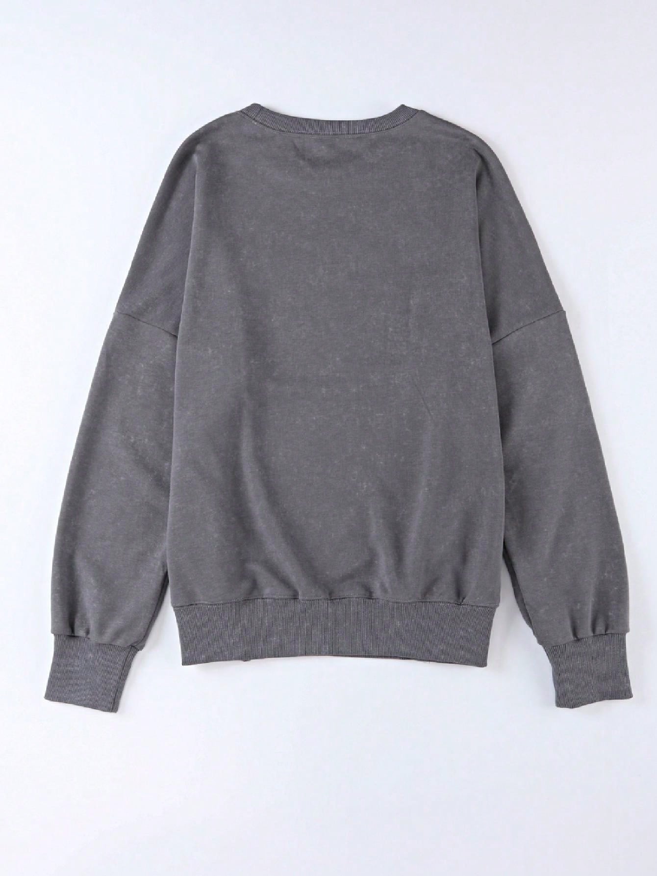 Boho Retro 60's Cotton Mix  Drop Shoulder Mineral Acid Washed Oversized Side Slit Dolman Shirt Top  Sweatshirt Pullover