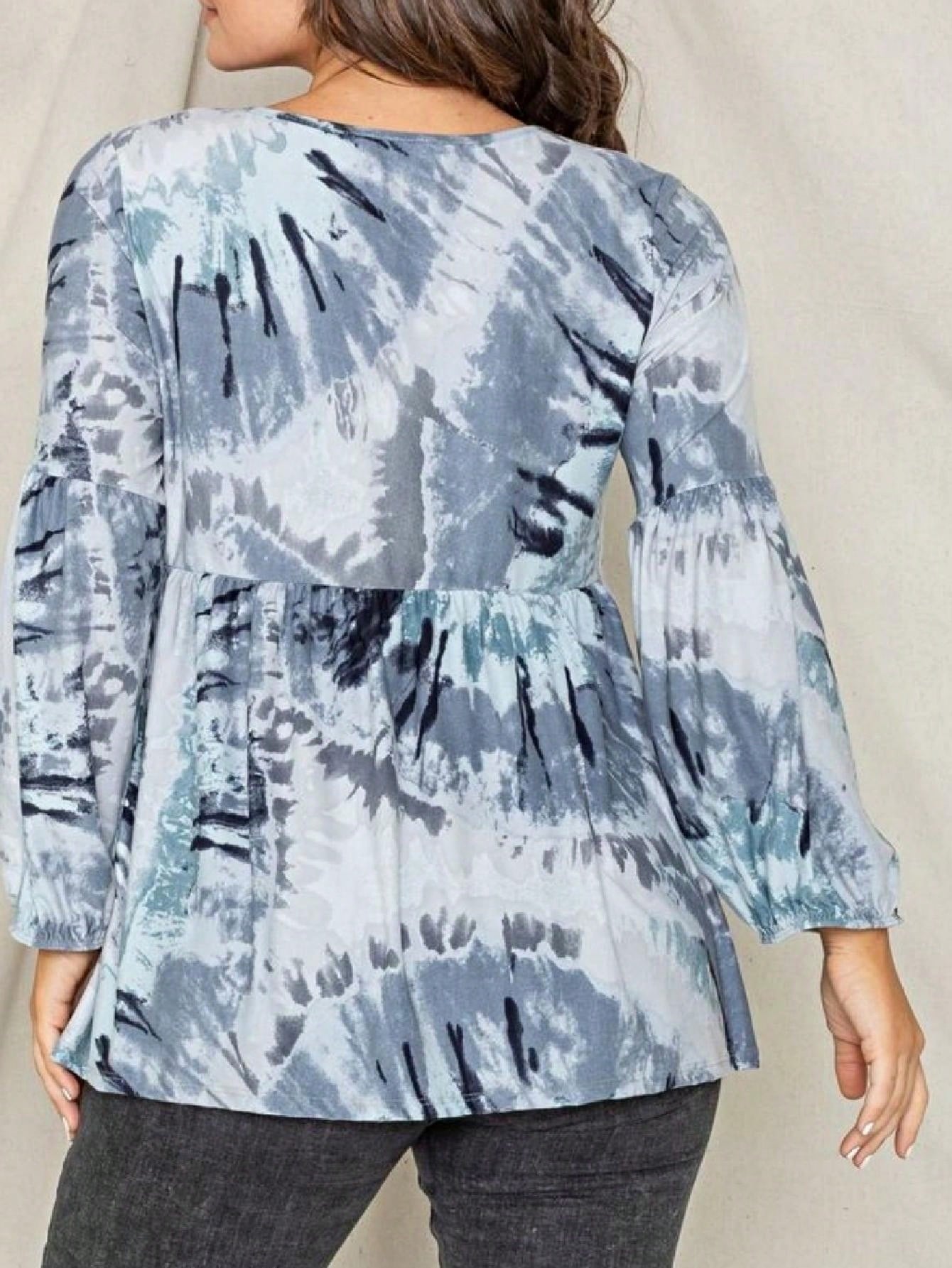 Boho Layered Floral Medallion plaid Crew Neck Cute, Small To Plus Extended Size