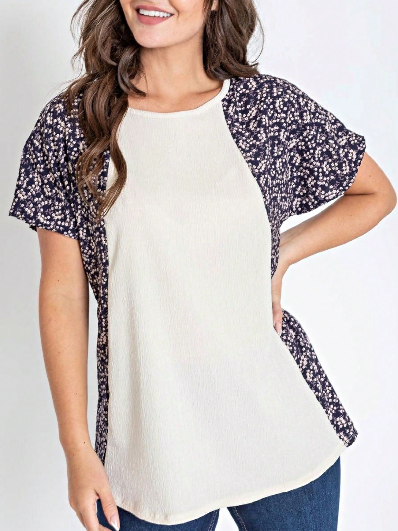 Boho Retro 90's Vintage Crinkled Yellow Mint Pink Vanilla Cream Cute Side Cut Top Blouse Cool Tunic