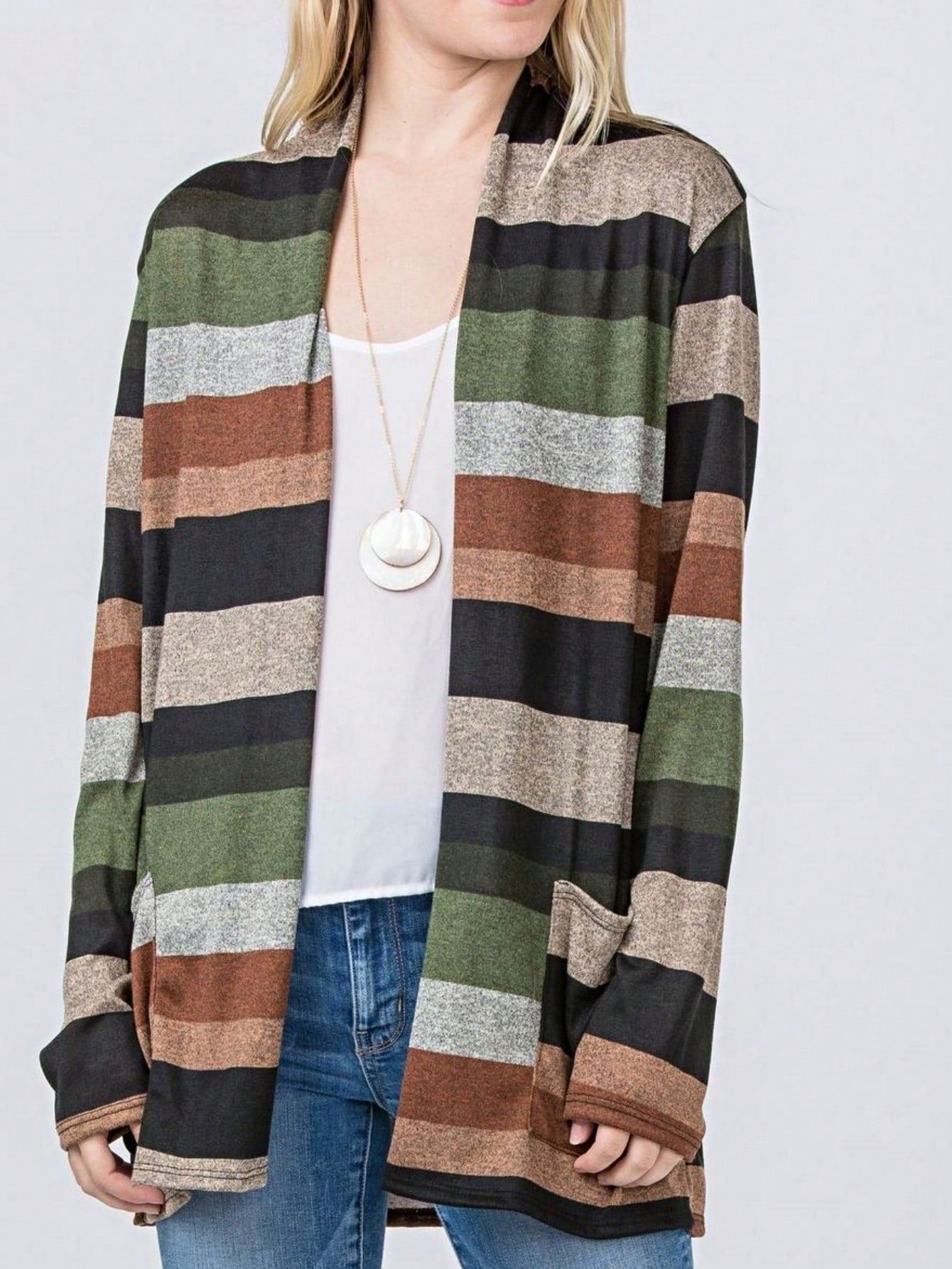 Boho Vintage 90's Plaid Stripe Tie Dye  Elbow Patch 60's Classic Slouch Cardigan With Pocket