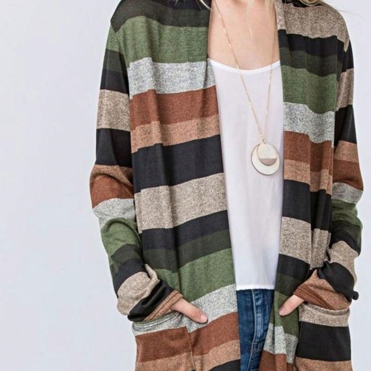Boho Vintage 90's Plaid Stripe Tie Dye  Elbow Patch 60's Classic Slouch Cardigan With Pocket