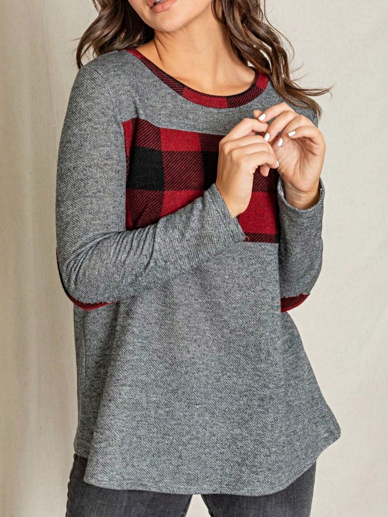 Boho Retro 90's Vintage Preppy Aline Baby Doll Checkered Cotton Top Blouse Cozy Plaid Fall Winter Tunic