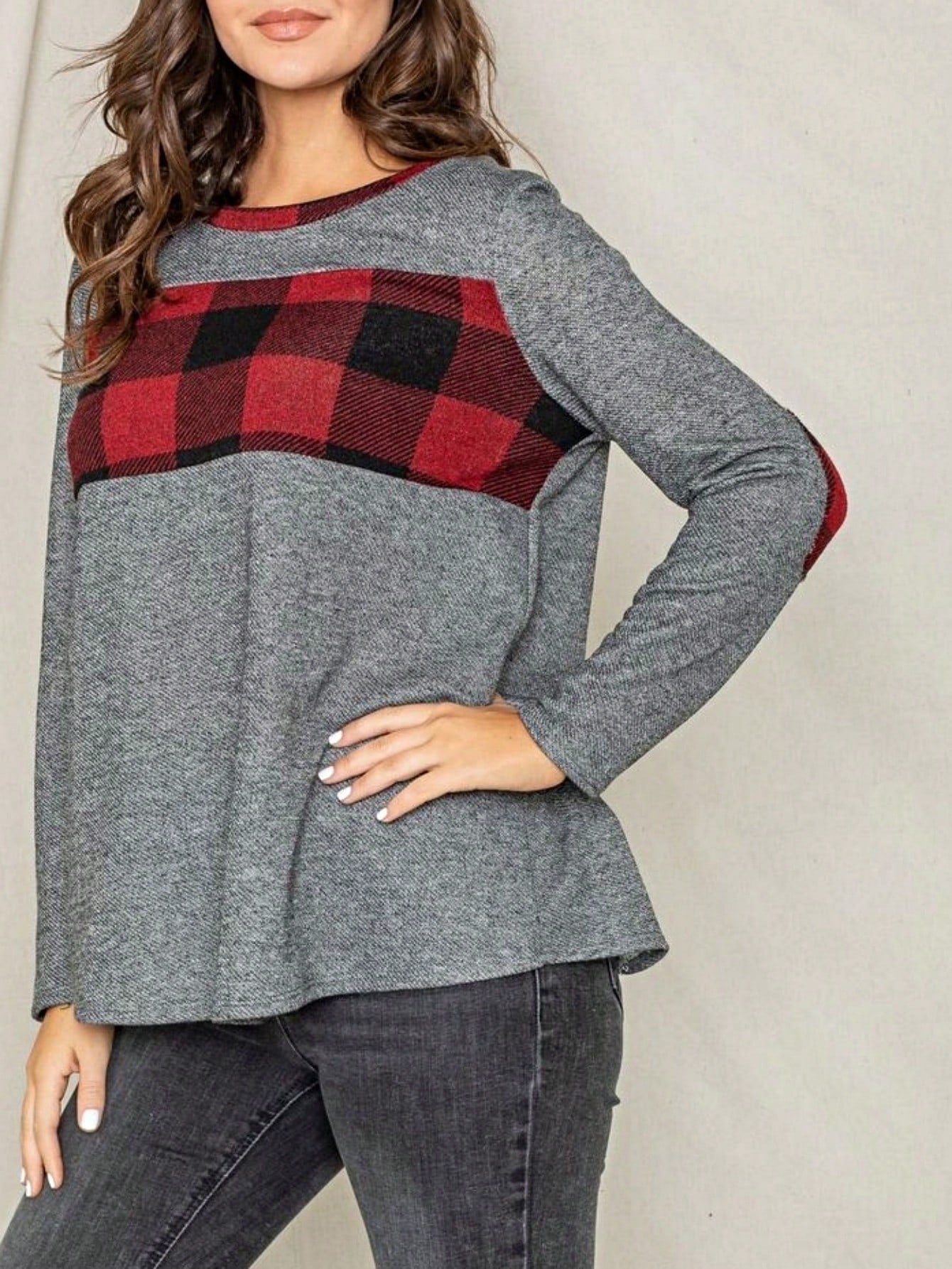 Boho Retro 90's Vintage Preppy Aline Baby Doll Checkered Cotton Top Blouse Cozy Plaid Fall Winter Tunic