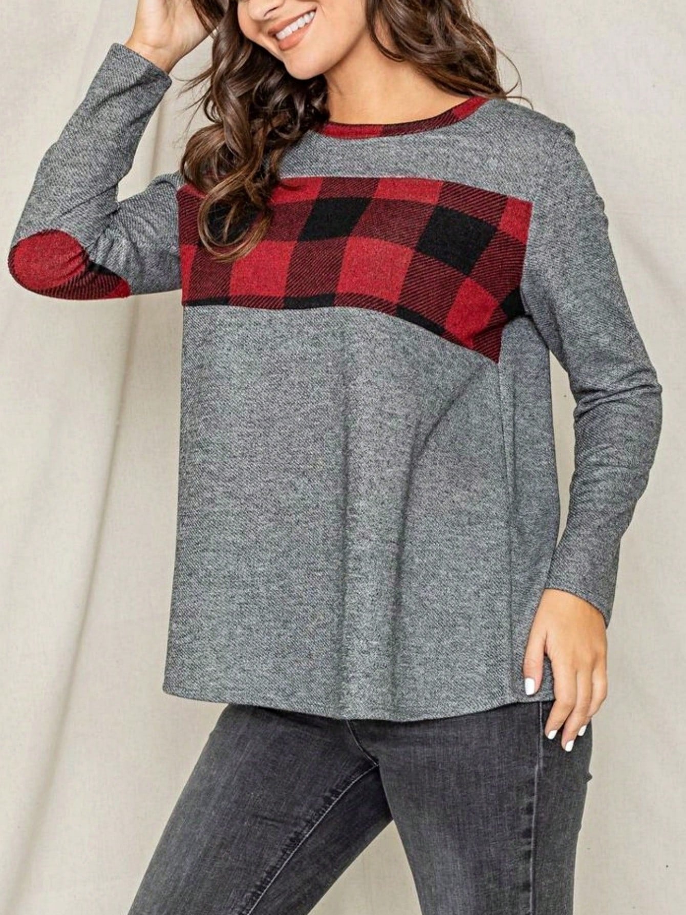 Boho Retro 90's Vintage Preppy Aline Baby Doll Checkered Cotton Top Blouse Cozy Plaid Fall Winter Tunic