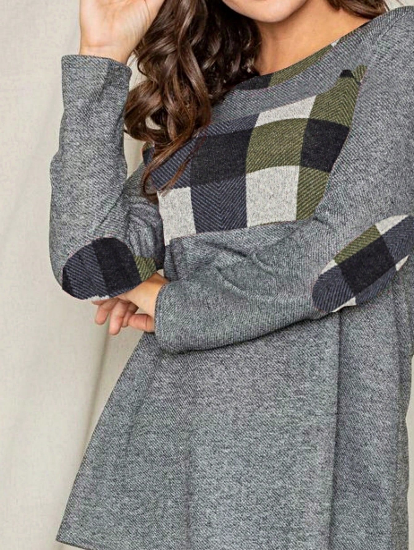 Boho Retro 90's Vintage Preppy Aline Baby Doll Checkered Cotton Top Blouse Cozy Plaid Fall Winter Tunic