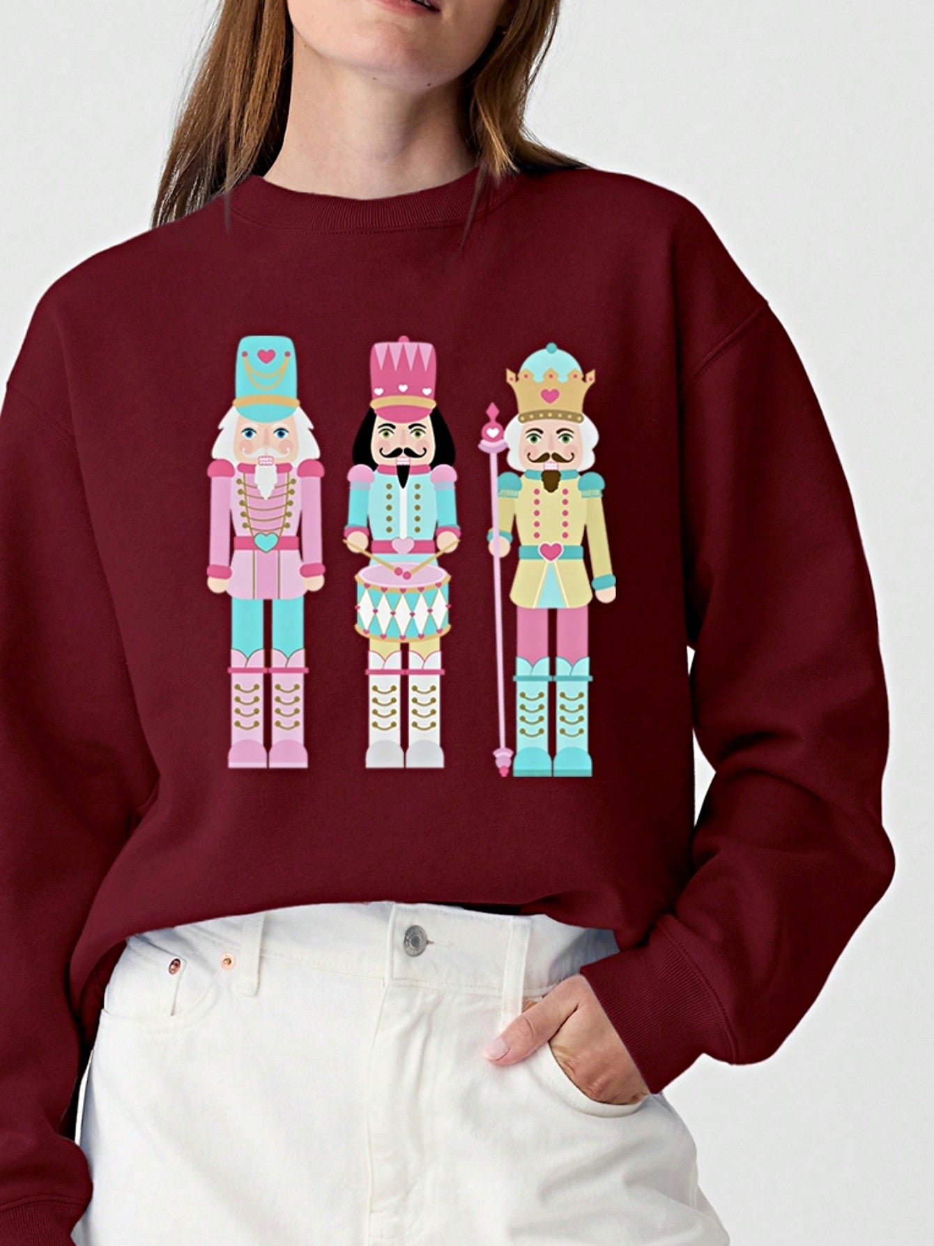 Boho Retro Cream Beige Vintage 90's Star Jean Patch Cotton Mix Long Sleeve Top Pull Over Dolman Sleeve Sweatshirt Pullover