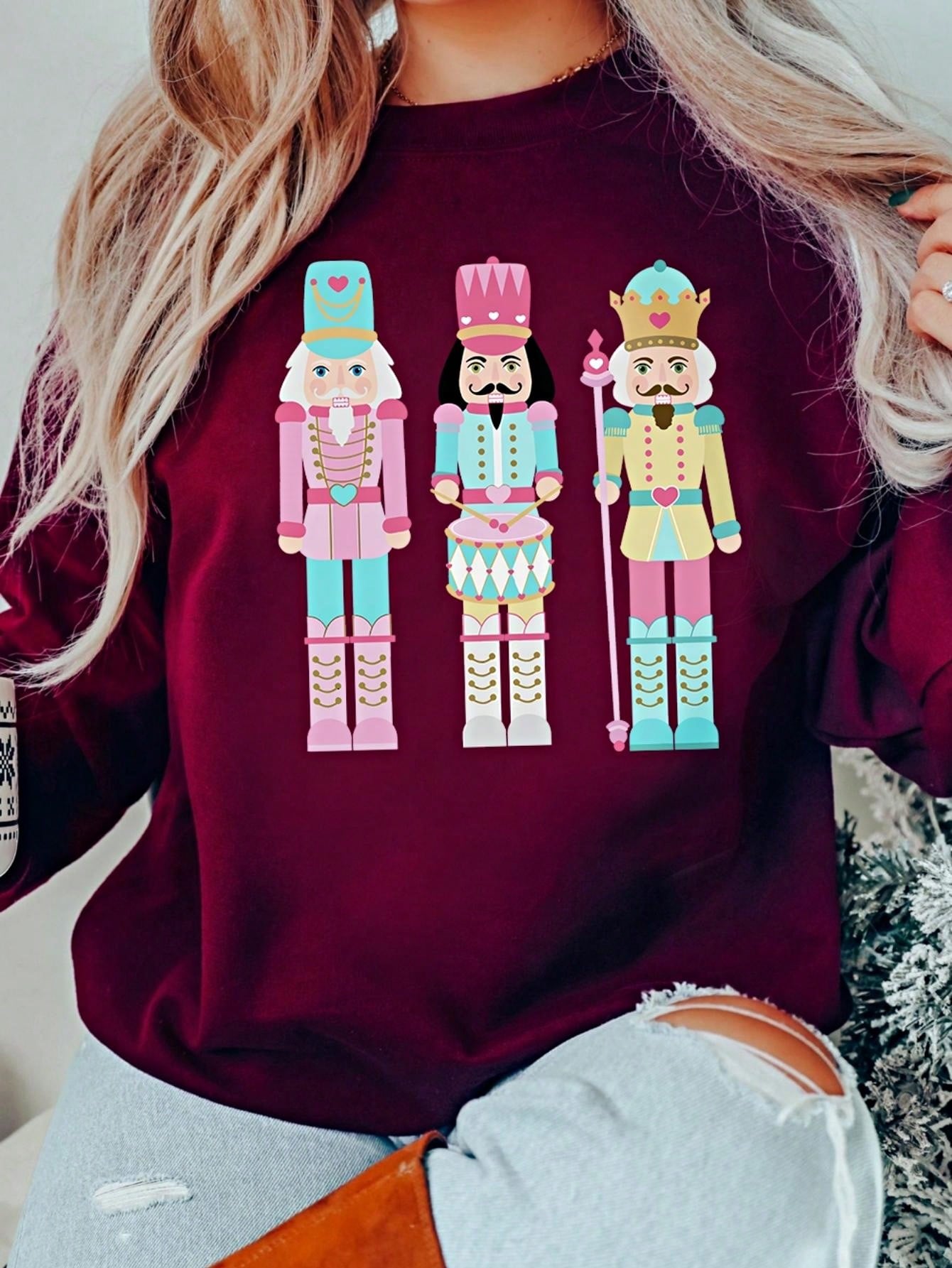 Boho Retro Cream Beige Vintage 90's Star Jean Patch Cotton Mix Long Sleeve Top Pull Over Dolman Sleeve Sweatshirt Pullover