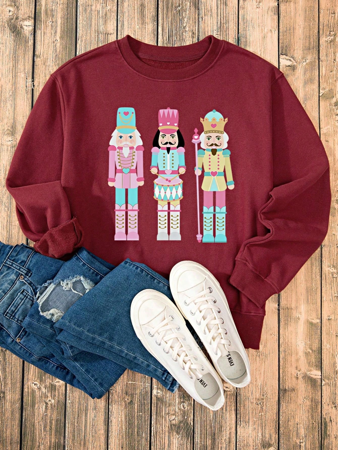 Boho Retro Cream Beige Vintage 90's Star Jean Patch Cotton Mix Long Sleeve Top Pull Over Dolman Sleeve Sweatshirt Pullover