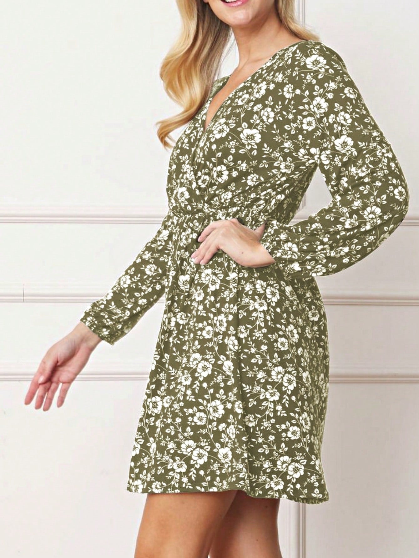 Boho Retro Half  Long Balloon Sleeve Ruffle Bell  Tiered Patch Work Flower Tiered Knit Dress