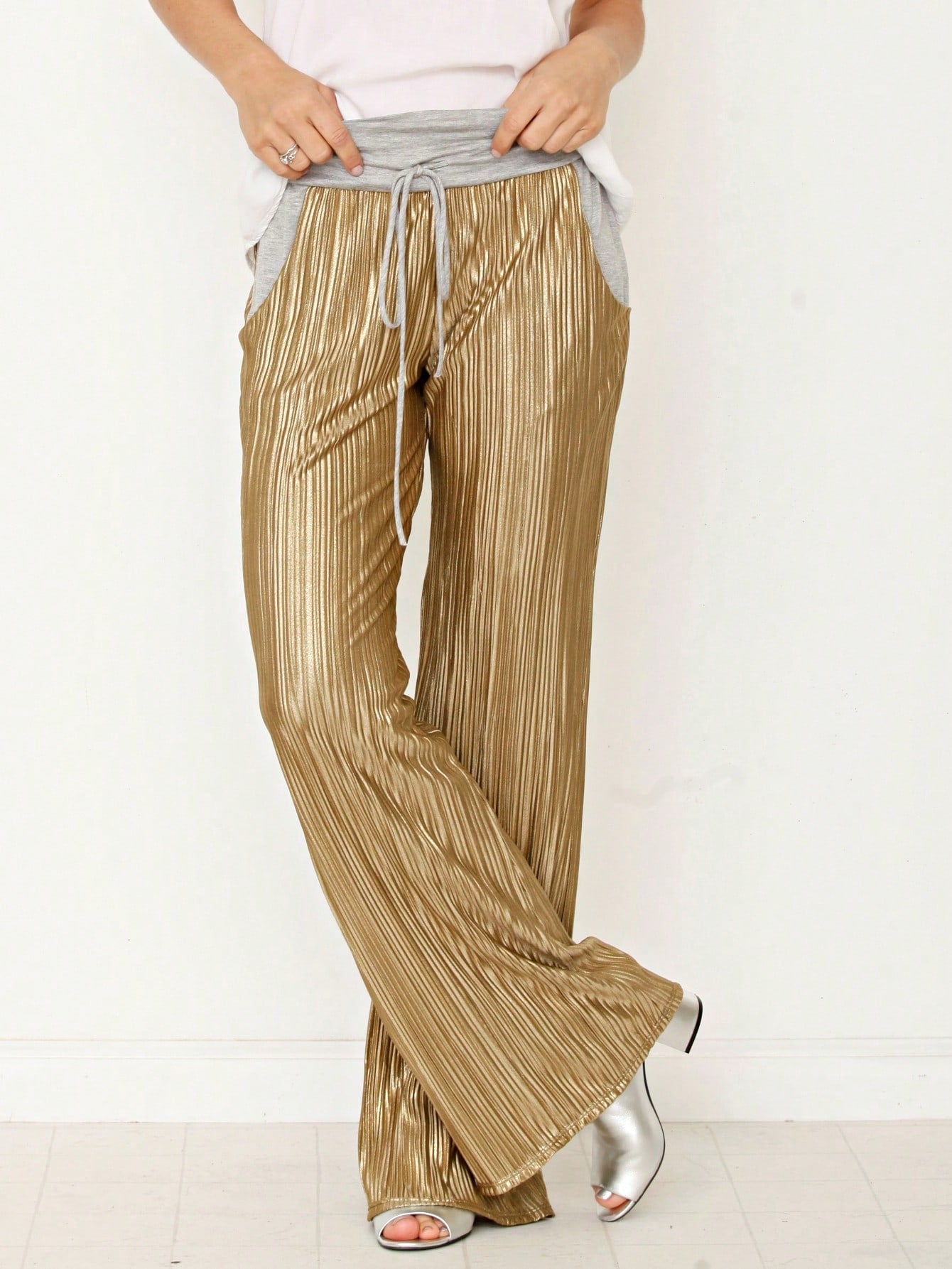 Polka Dot Draw String Wide Leg Lounge Vintage Charcoal Navy Black Sage Log Pants Small To 3 XL Plus