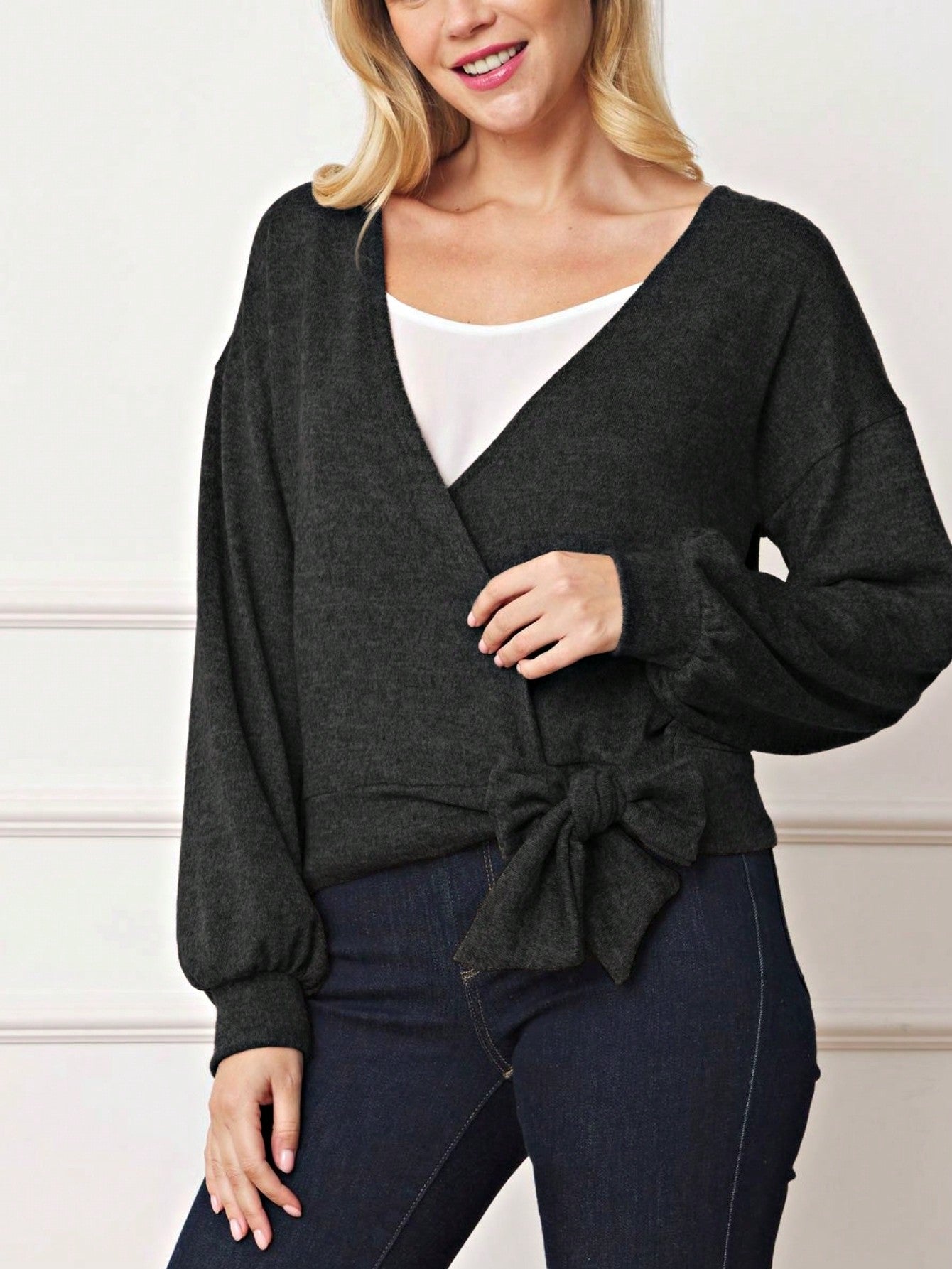 Boho Retro 90's Vintage Black Round Cowl Draped Neck Nordic Dolman Batwing Sleeve Poncho Cape Tunic Top Sweater Pullover