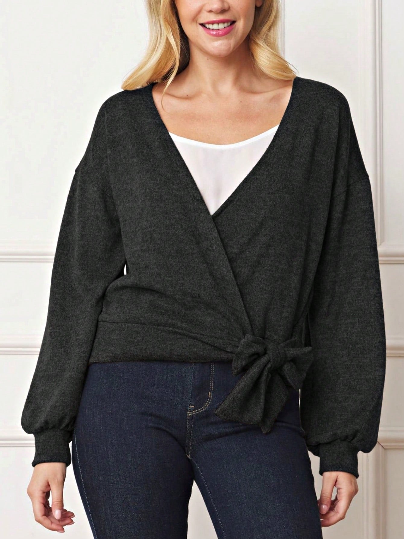 Boho Retro 90's Vintage Black Round Cowl Draped Neck Nordic Dolman Batwing Sleeve Poncho Cape Tunic Top Sweater Pullover