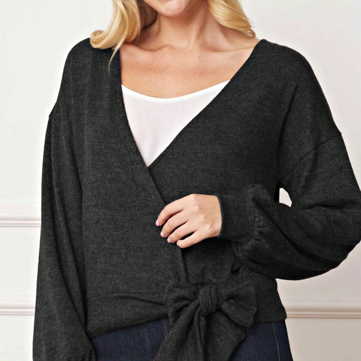 Boho Retro 90's Vintage Black Round Cowl Draped Neck Nordic Dolman Batwing Sleeve Poncho Cape Tunic Top Sweater Pullover