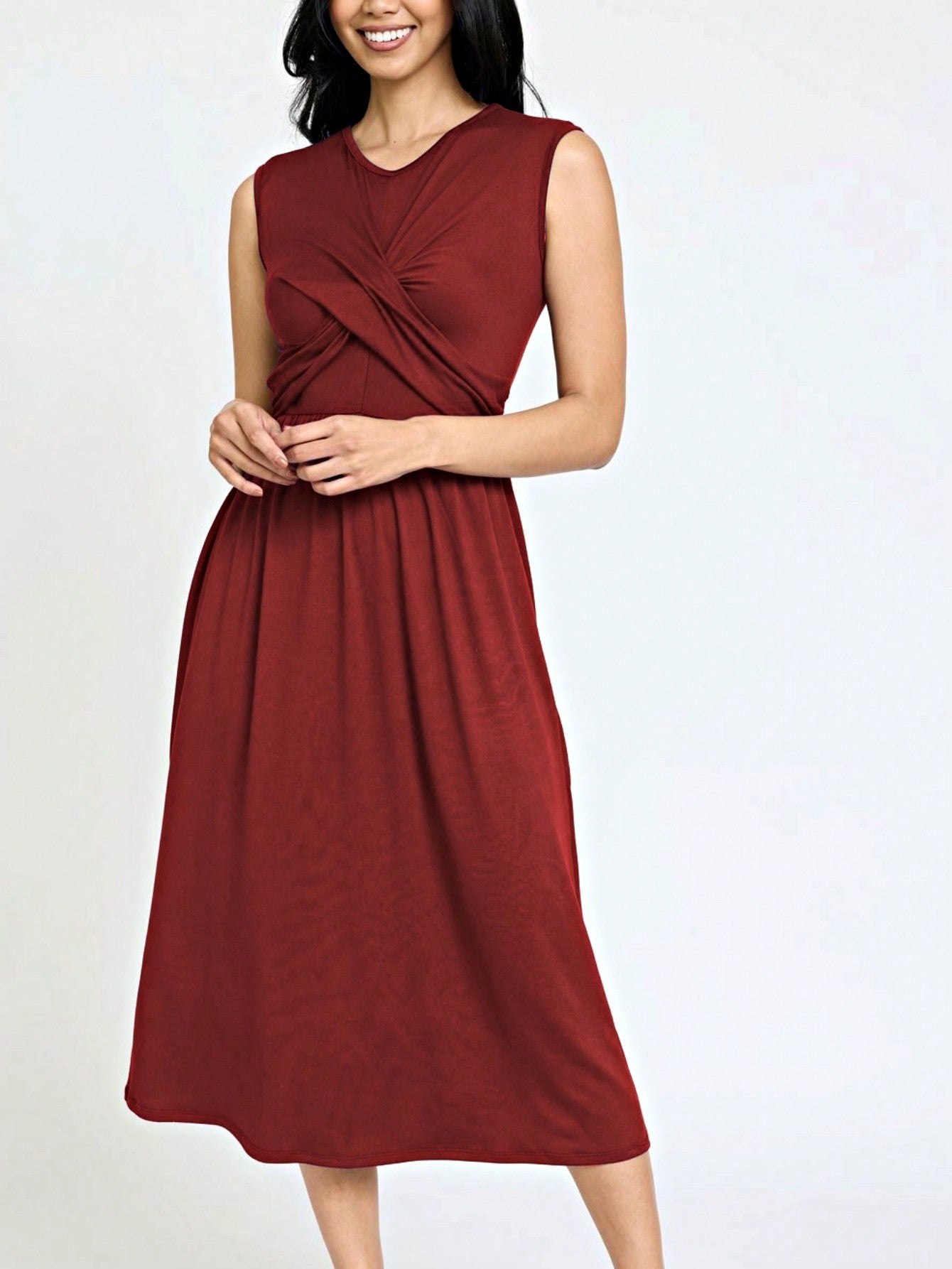 Boho Vacation Retro Solid Diagonal Tiered Midi Dress Balloon Bubble Sleeve  Bridesmaids Pink Red Sage Black Green Beige Olive