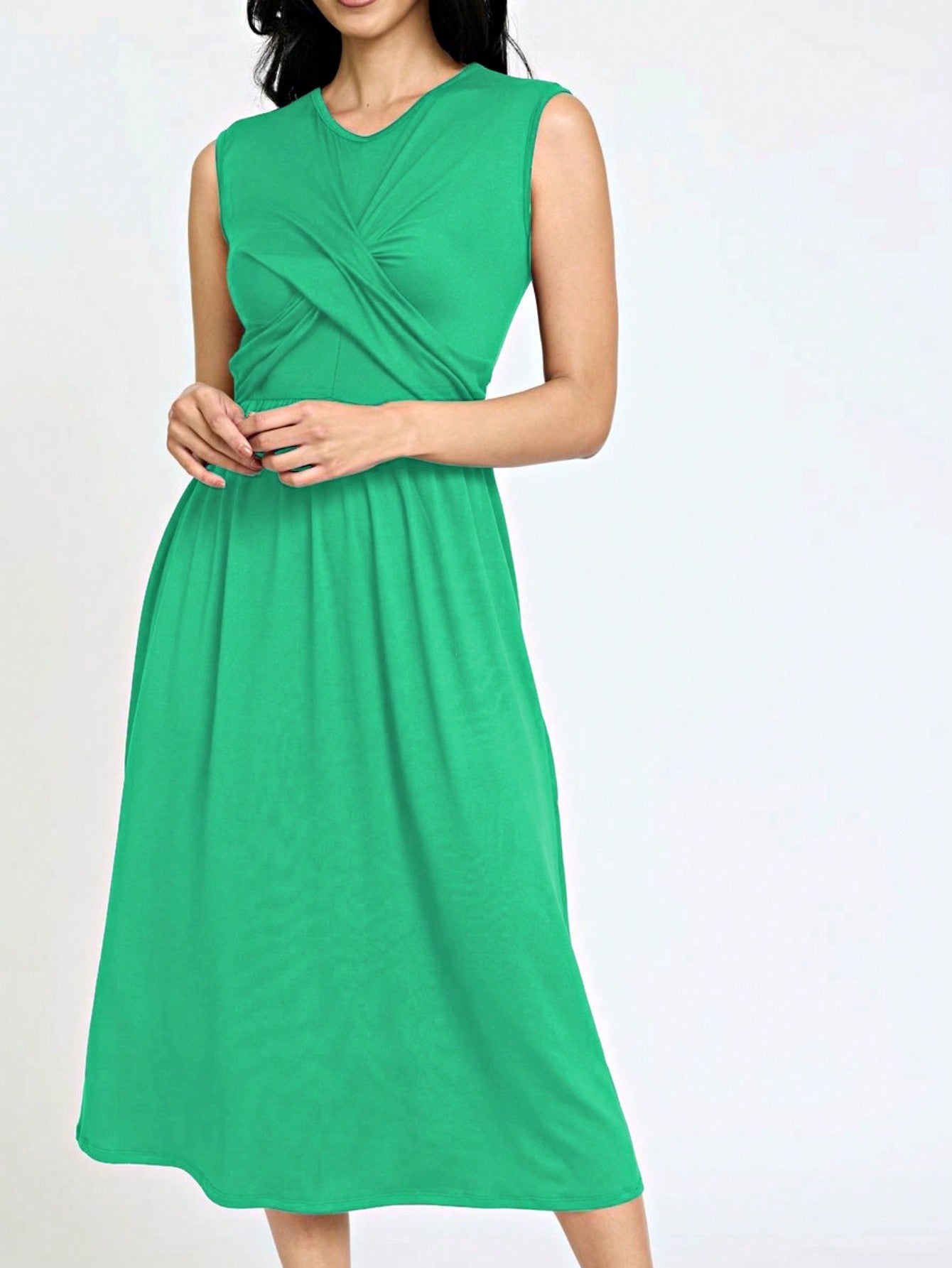Boho Vacation Retro Solid Diagonal Tiered Midi Dress Balloon Bubble Sleeve  Bridesmaids Pink Red Sage Black Green Beige Olive