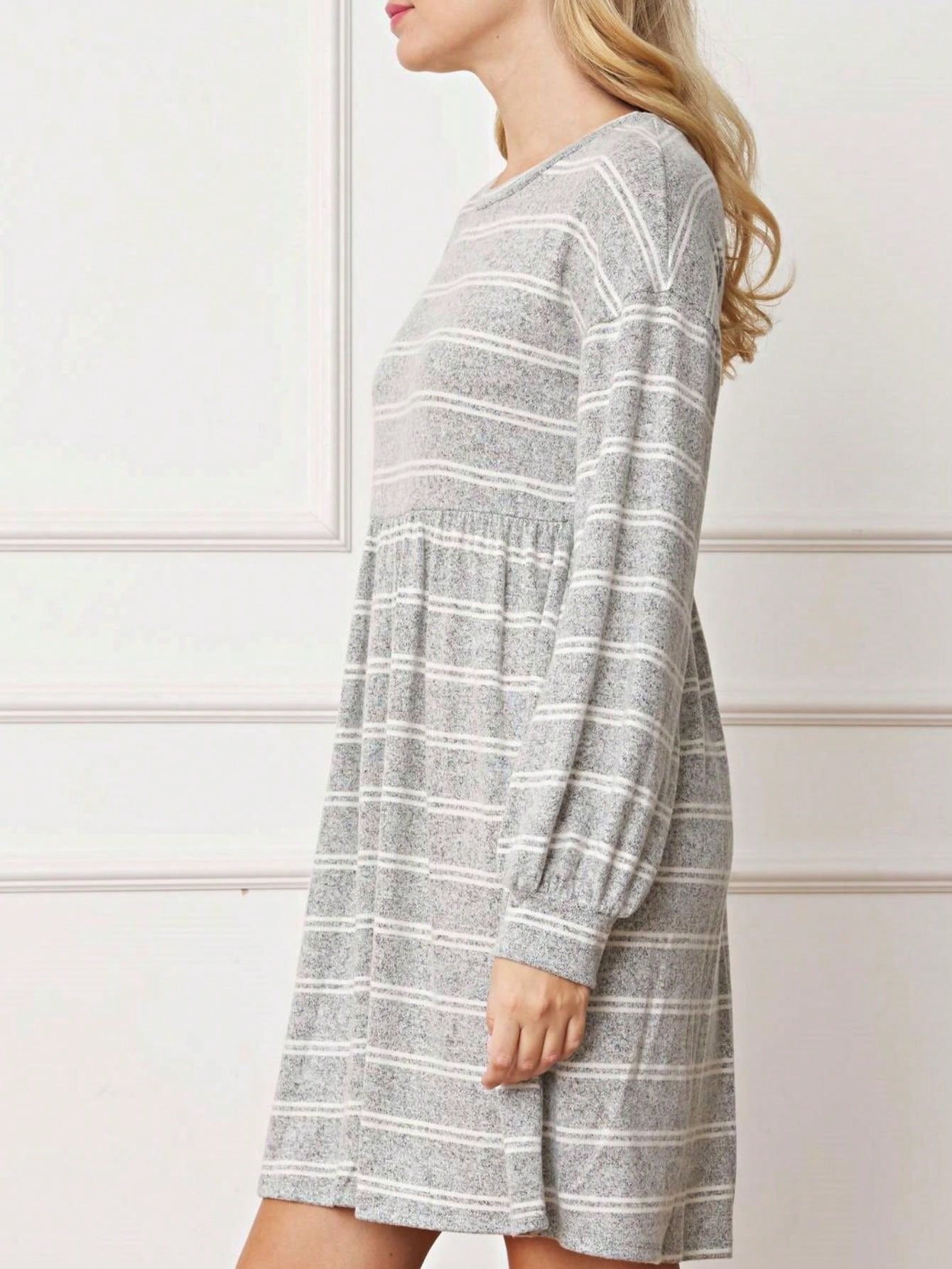 Boho Retro Knit Plaid Checker Floral Print Black Coral Cream Orange Off/One Shoulder Ruffle Sleeve Tiered Dress