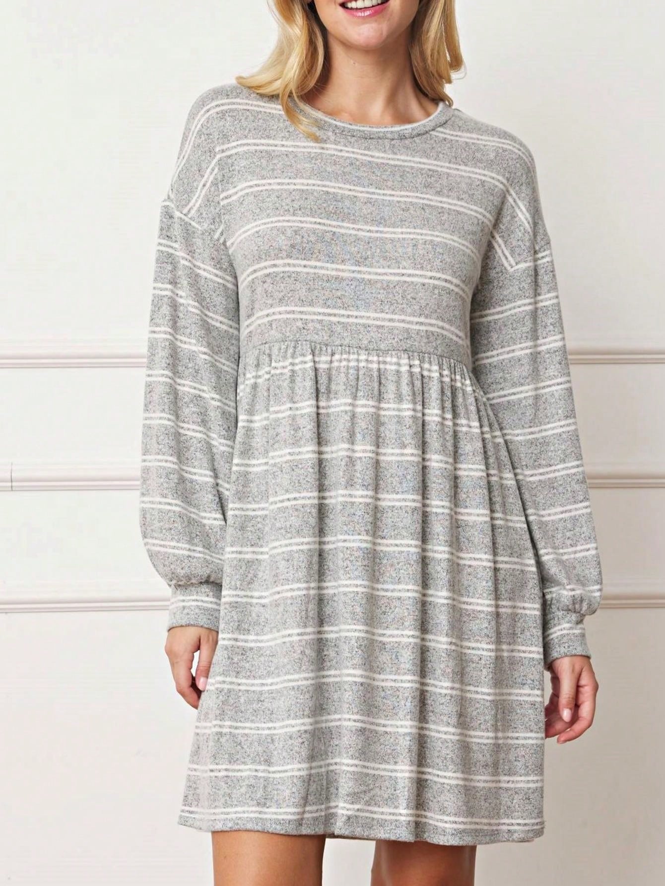 Boho Retro Knit Plaid Checker Floral Print Black Coral Cream Orange Off/One Shoulder Ruffle Sleeve Tiered Dress