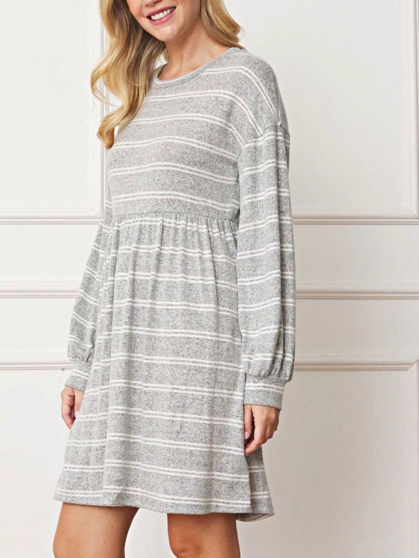 Boho Retro Knit Plaid Checker Floral Print Black Coral Cream Orange Off/One Shoulder Ruffle Sleeve Tiered Dress