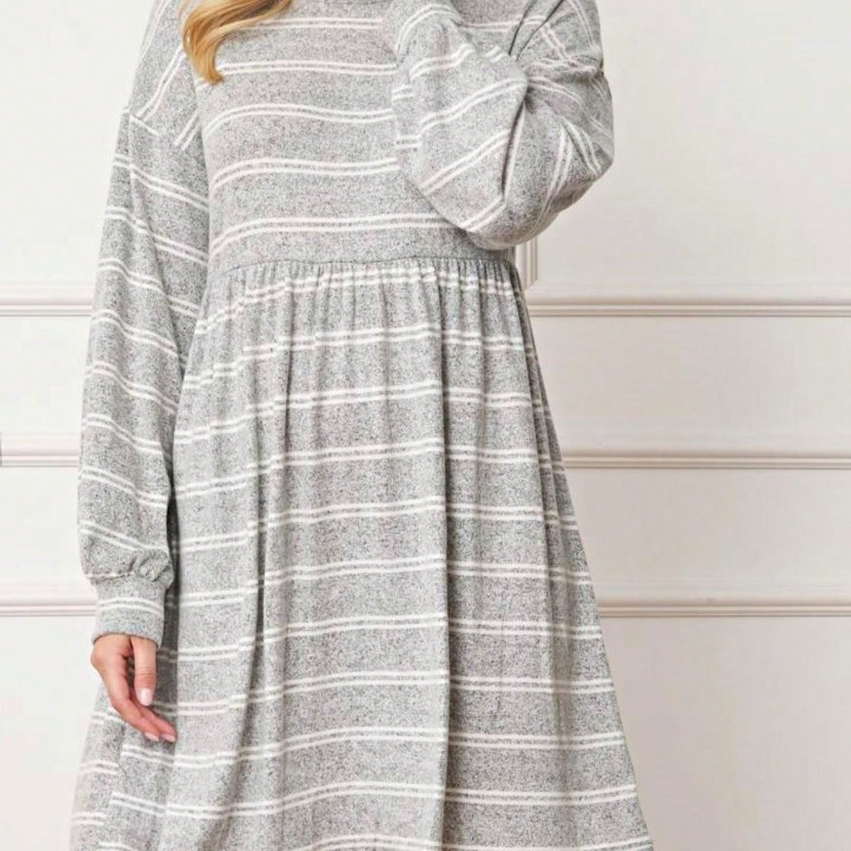 Boho Retro Knit Plaid Checker Floral Print Black Coral Cream Orange Off/One Shoulder Ruffle Sleeve Tiered Dress