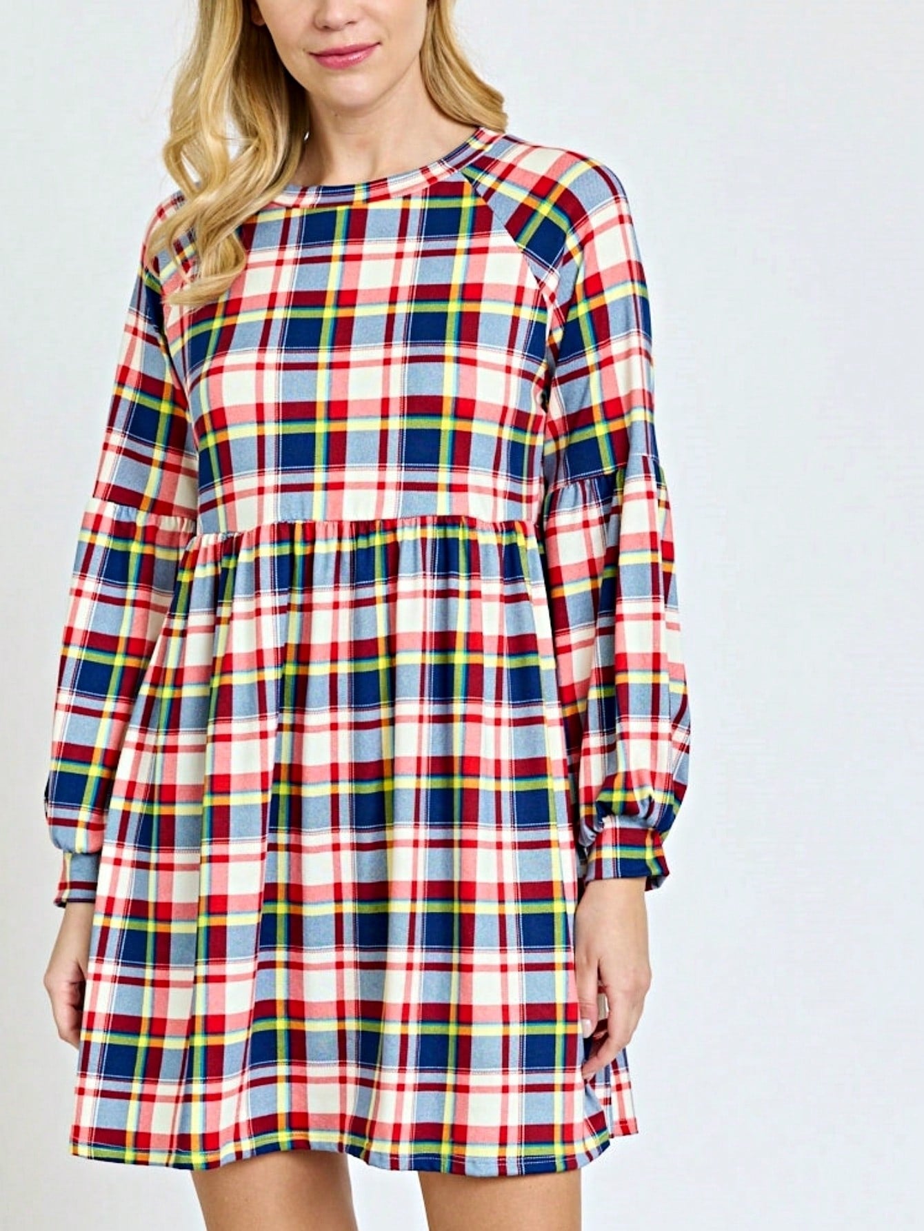 Boho Retro 70's 90's  Knit Brushed Ruffle Tiered Color Block Stripe Tunic Dress
