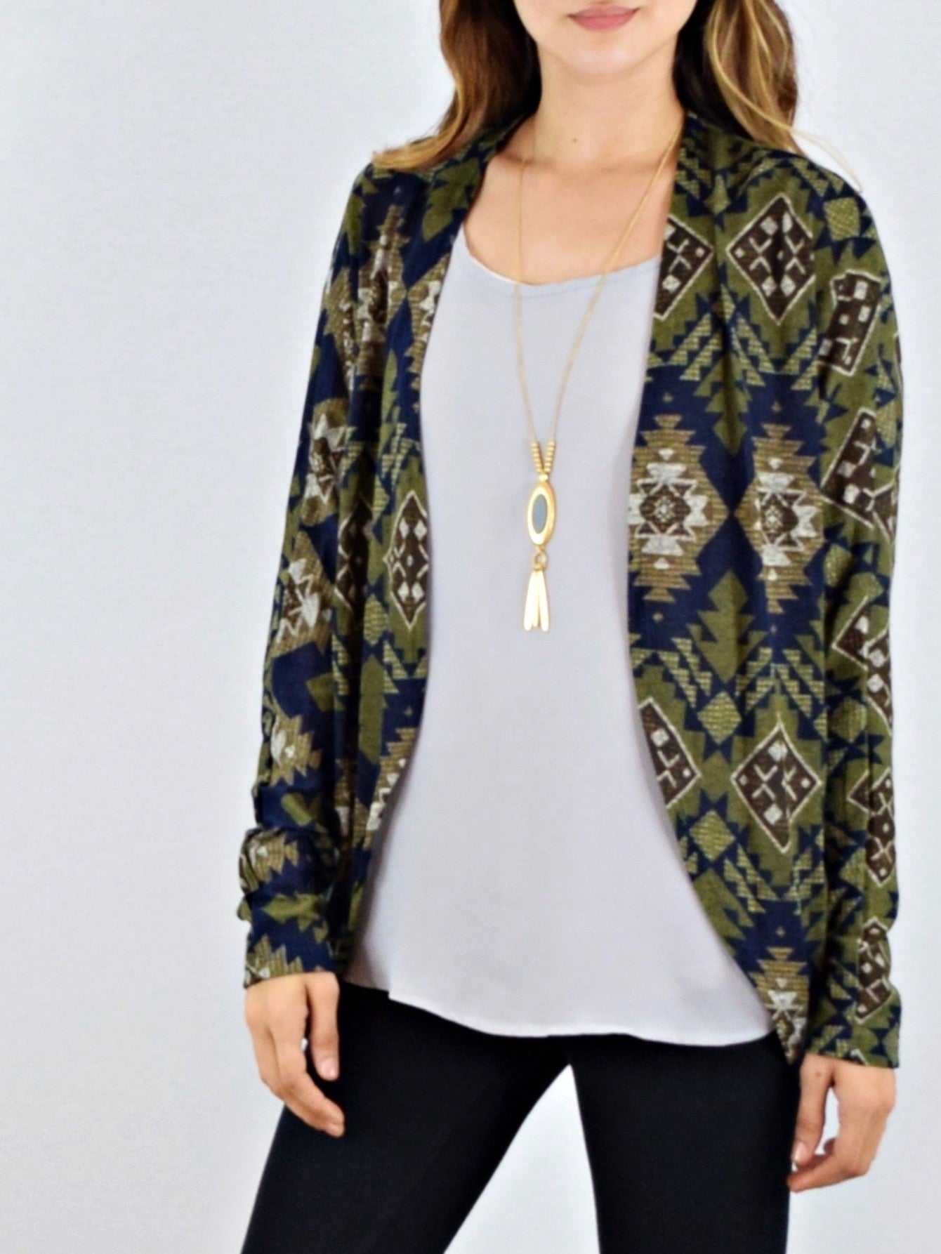 Boho Vintage 90's Plaid Stripe Tie Dye  Elbow Patch 60's Classic Slouch Cardigan With Pocket