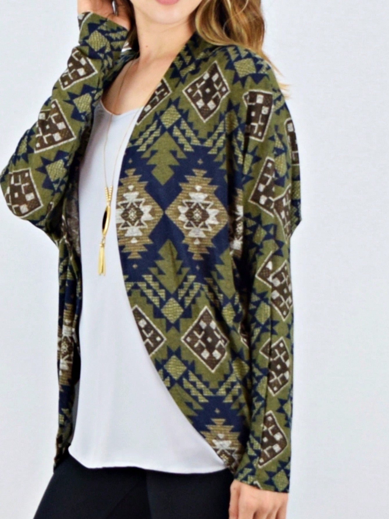 Boho Vintage 90's Plaid Stripe Tie Dye  Elbow Patch 60's Classic Slouch Cardigan With Pocket