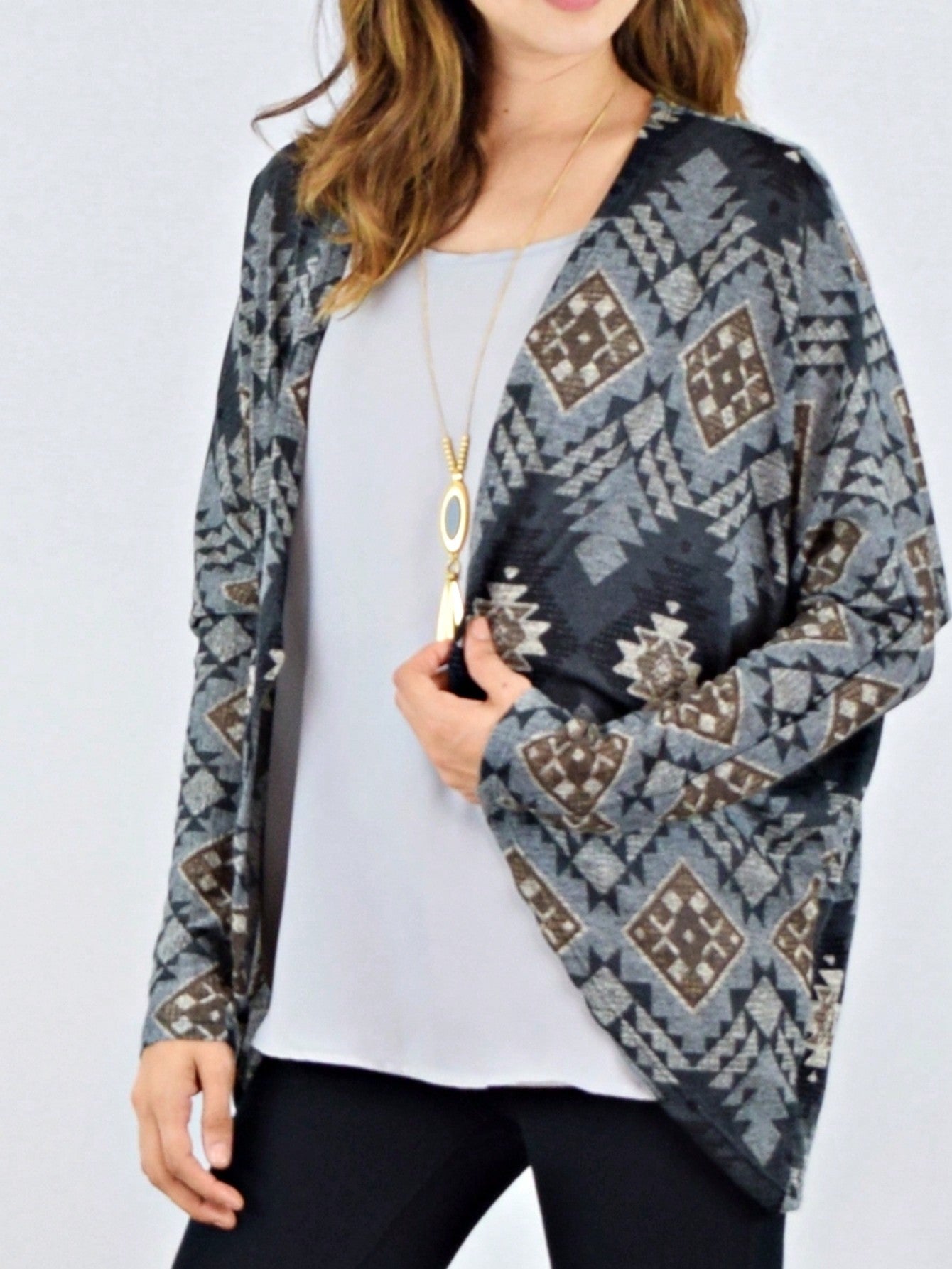 Boho Vintage 90's Plaid Stripe Tie Dye  Elbow Patch 60's Classic Slouch Cardigan With Pocket