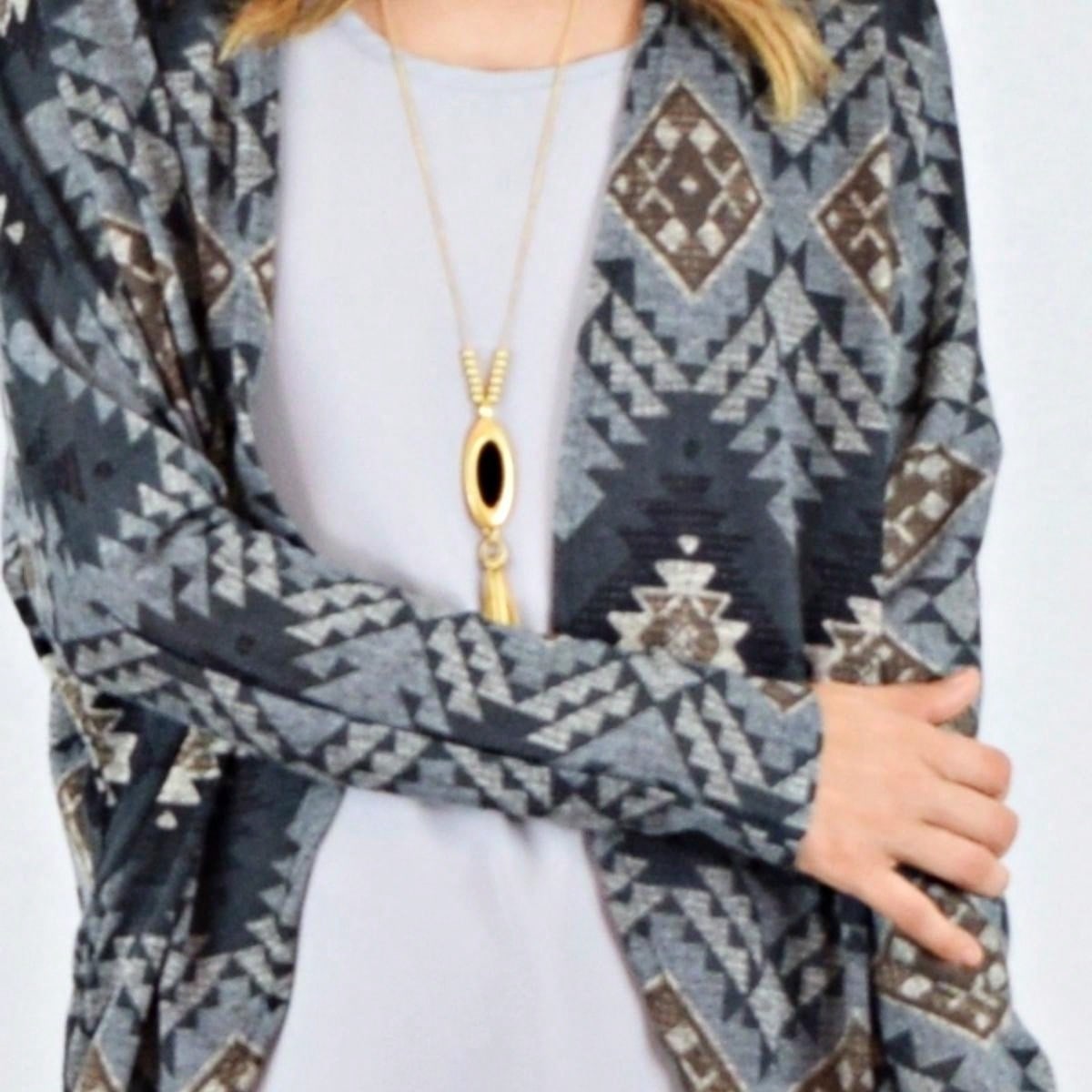 Boho Vintage 90's Plaid Stripe Tie Dye  Elbow Patch 60's Classic Slouch Cardigan With Pocket