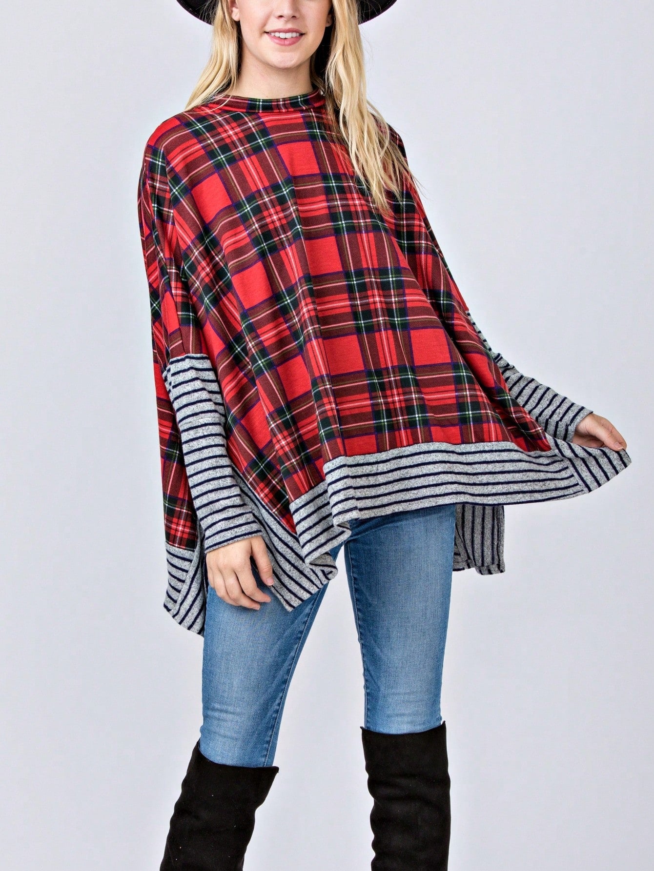 Boho Retro 90's Vintage Black Round Cowl Draped Neck Nordic Dolman Batwing Sleeve Poncho Cape Tunic Top Sweater Pullover