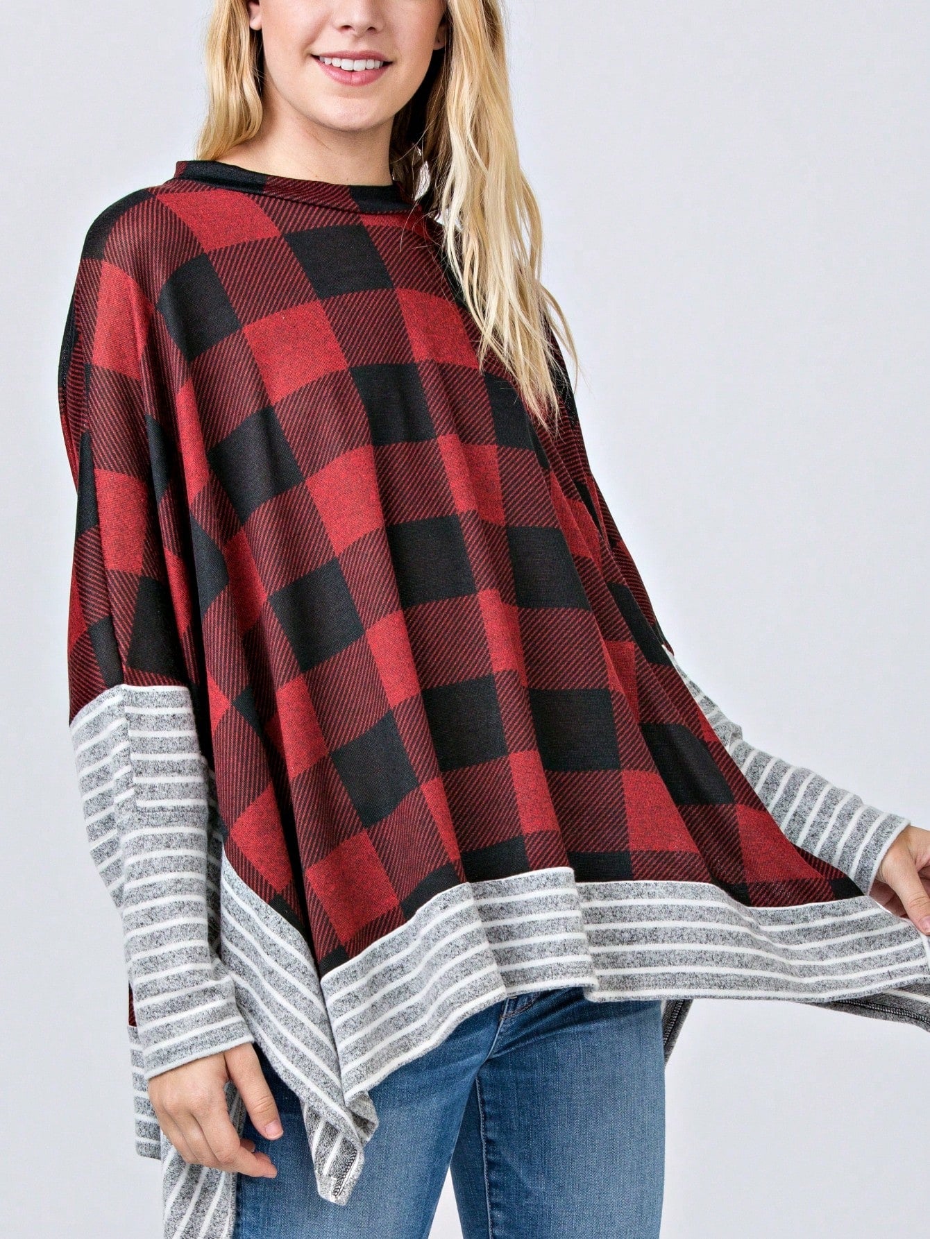 Boho Retro 90's Vintage Black Round Cowl Draped Neck Nordic Dolman Batwing Sleeve Poncho Cape Tunic Top Sweater Pullover