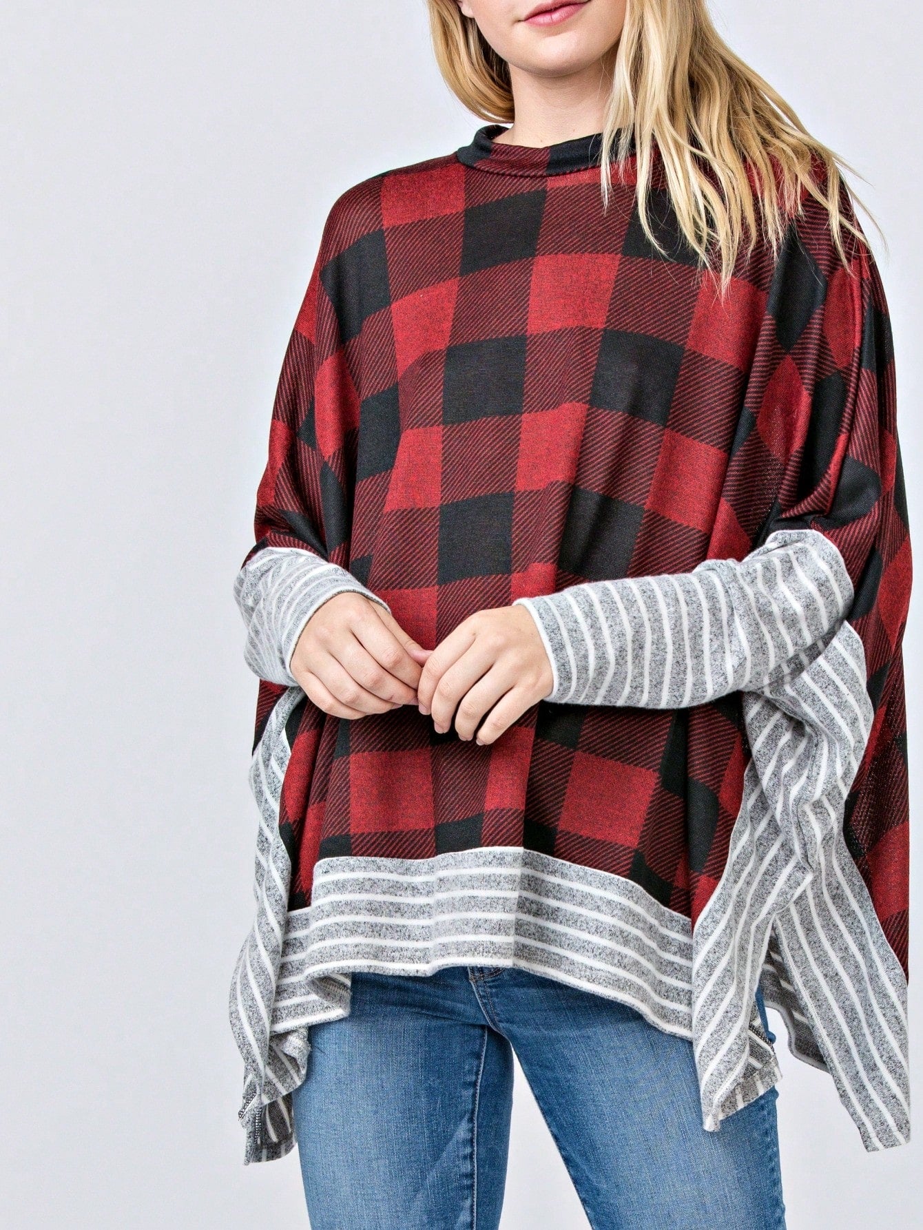 Boho Retro 90's Vintage Black Round Cowl Draped Neck Nordic Dolman Batwing Sleeve Poncho Cape Tunic Top Sweater Pullover