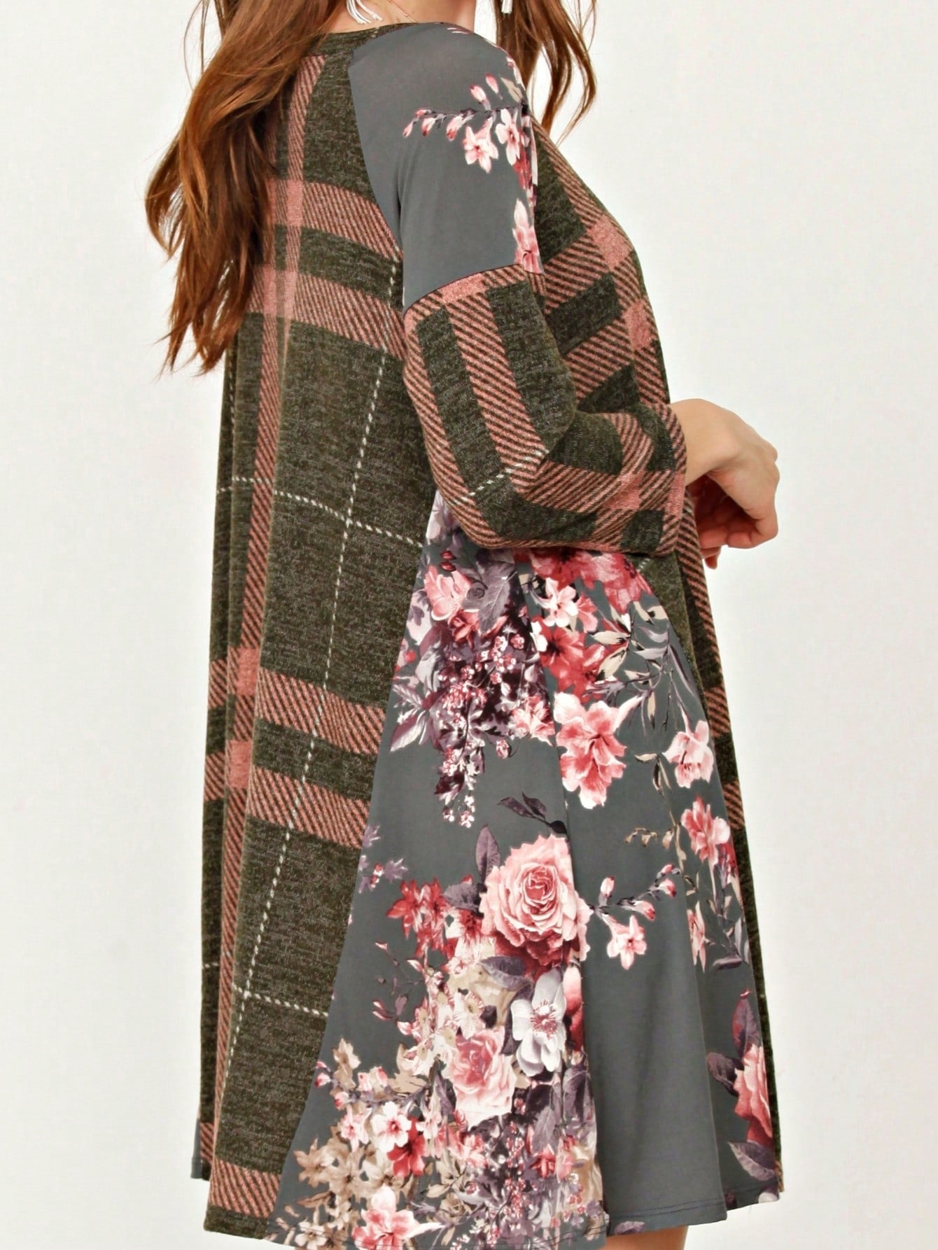 Boho Retro Classic Cap Sleeve Raglan Contrast  Stripe Green Red Navy Pink Grey Tunic Dress