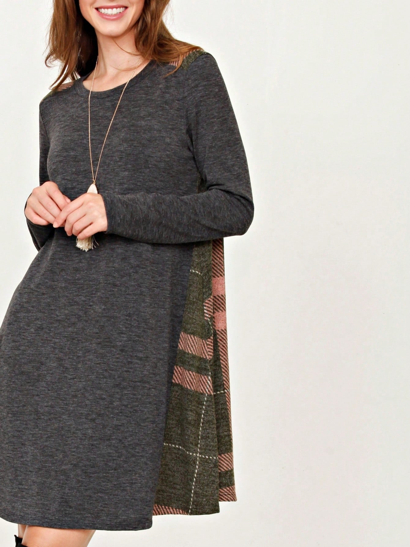 Boho Retro Classic Cap Sleeve Raglan Contrast  Stripe Green Red Navy Pink Grey Tunic Dress