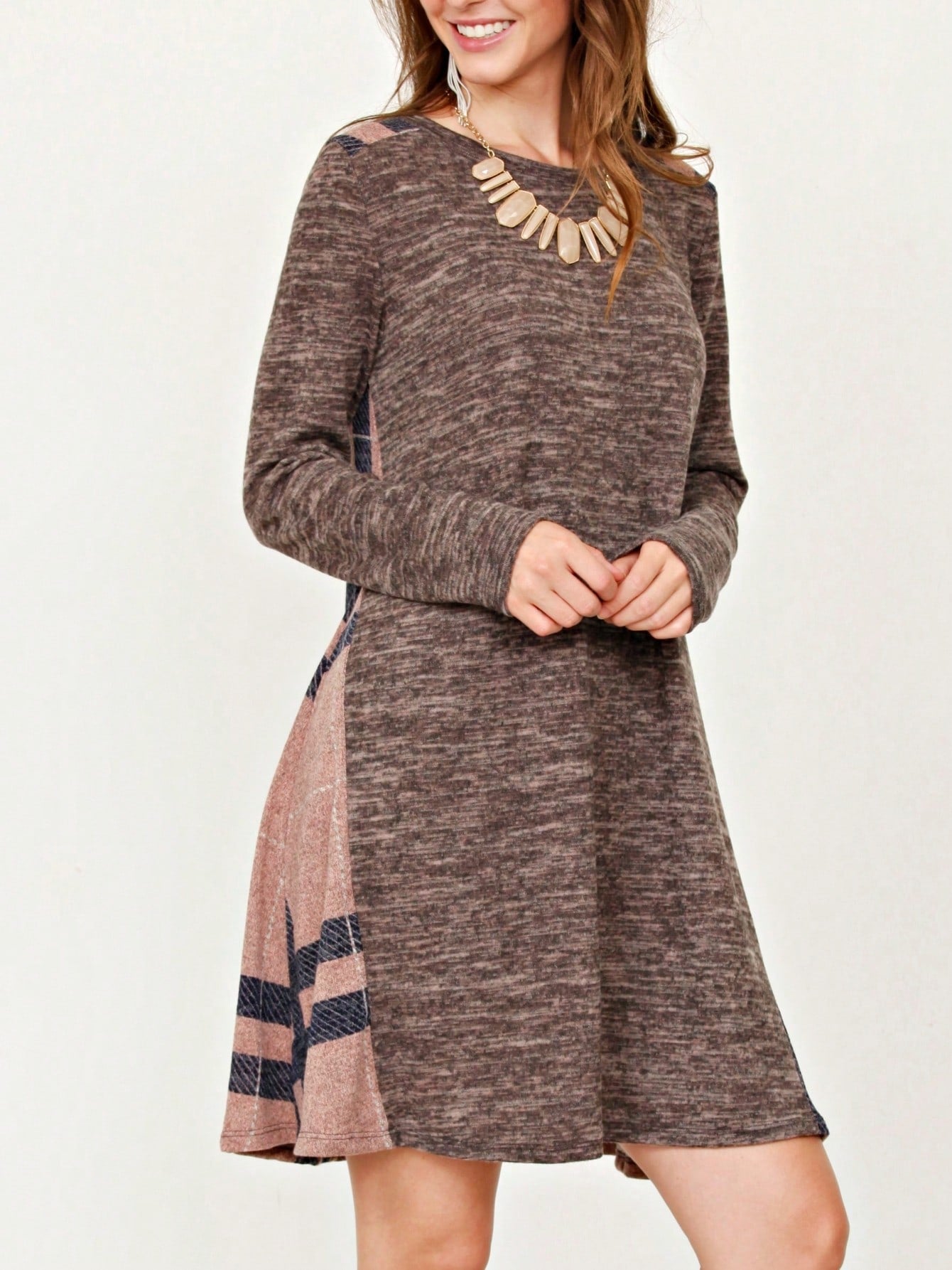 Boho Retro Classic Cap Sleeve Raglan Contrast  Stripe Green Red Navy Pink Grey Tunic Dress