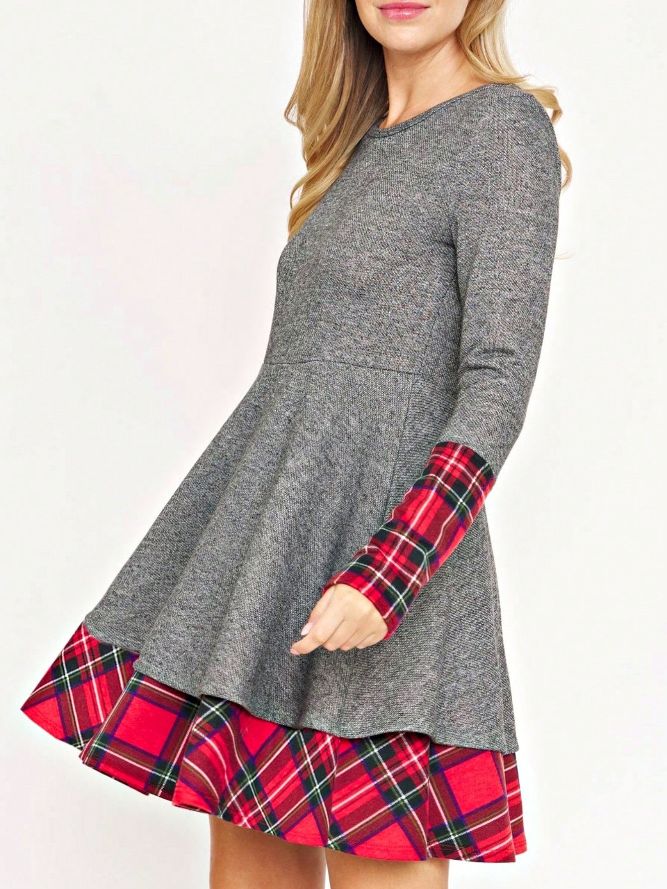 Boho Retro 90's Vintage Preppy Aline Baby Doll Checkered Cotton Top Blouse Cozy Plaid Fall Winter Tunic
