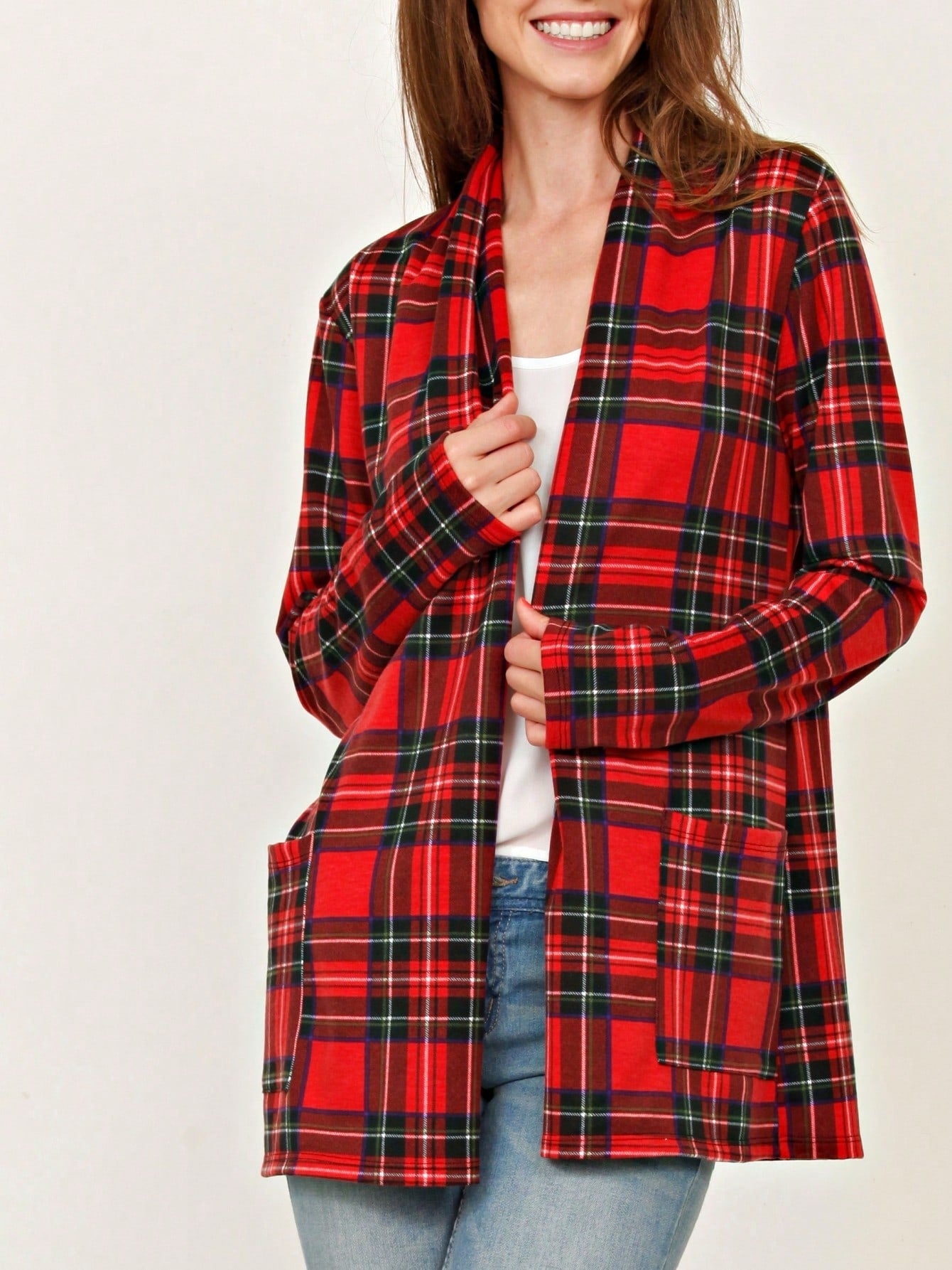 Boho Vintage 90's Plaid Stripe Tie Dye  Elbow Patch 60's Classic Slouch Cardigan With Pocket