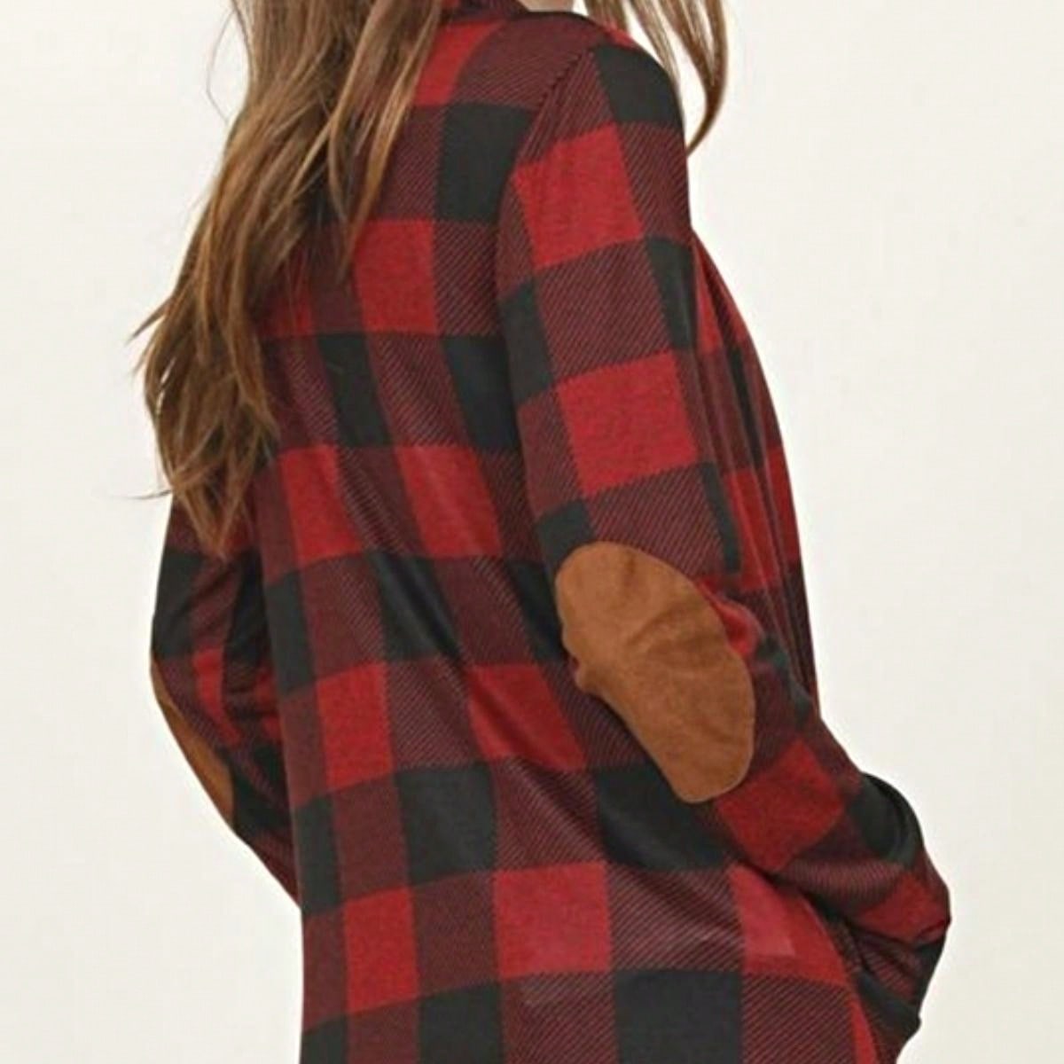 Boho Vintage 90's Plaid Stripe Tie Dye  Elbow Patch 60's Classic Slouch Cardigan With Pocket